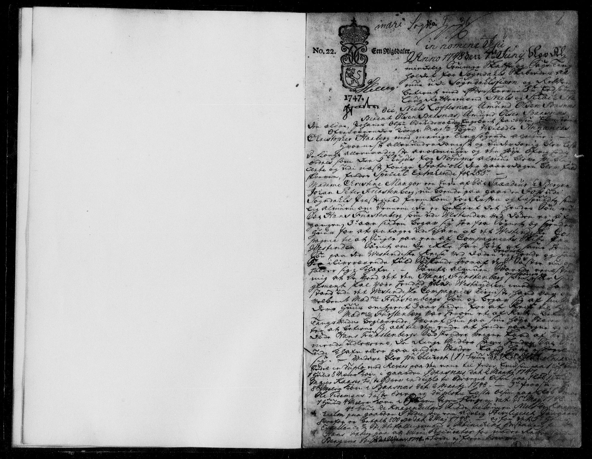 Indre Sogn tingrett, SAB/A-3301/1/F/Fa/L0036: Tingbok 36, 1748-1751, p. 0b-1a