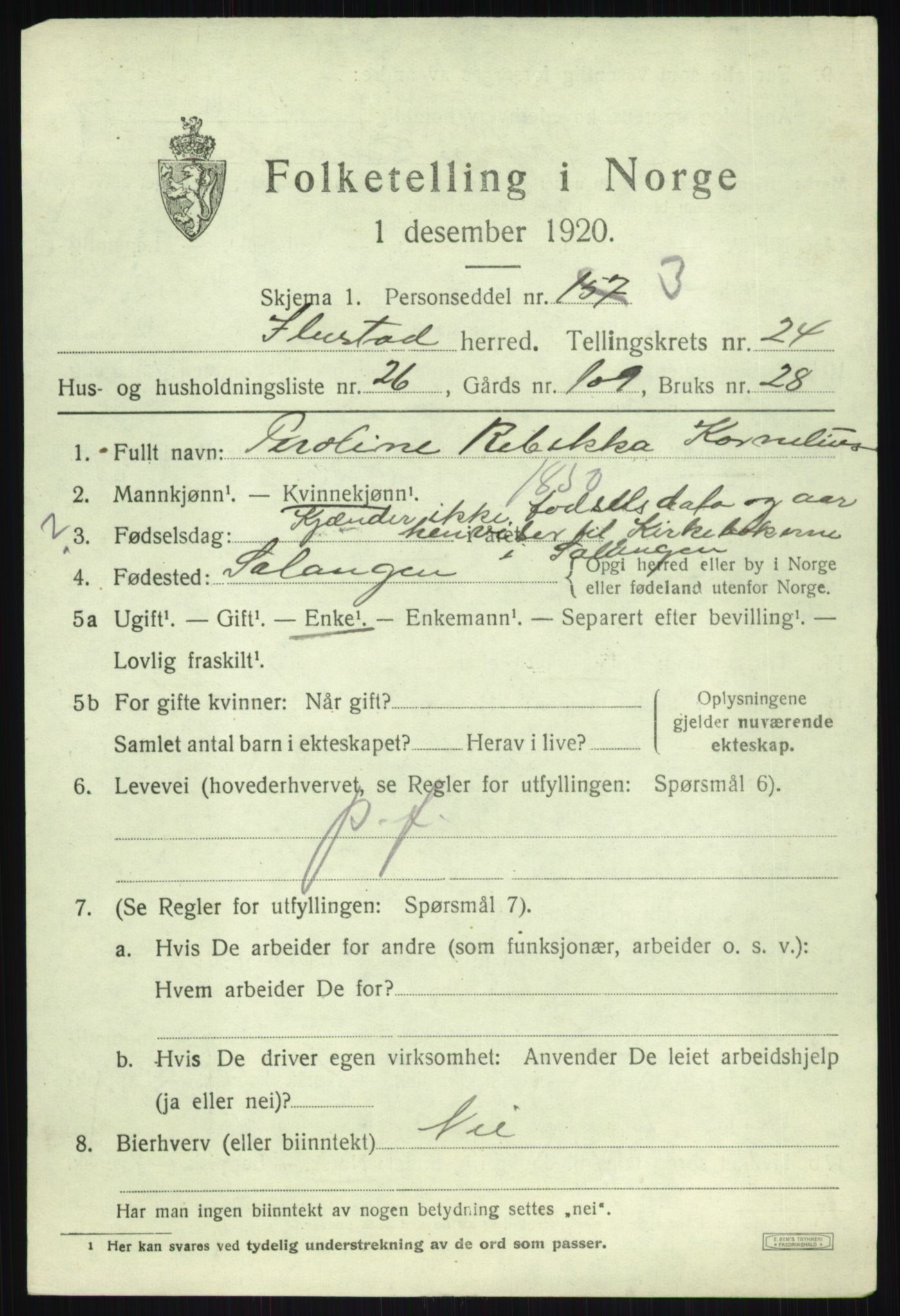 SATØ, 1920 census for Ibestad, 1920, p. 13231