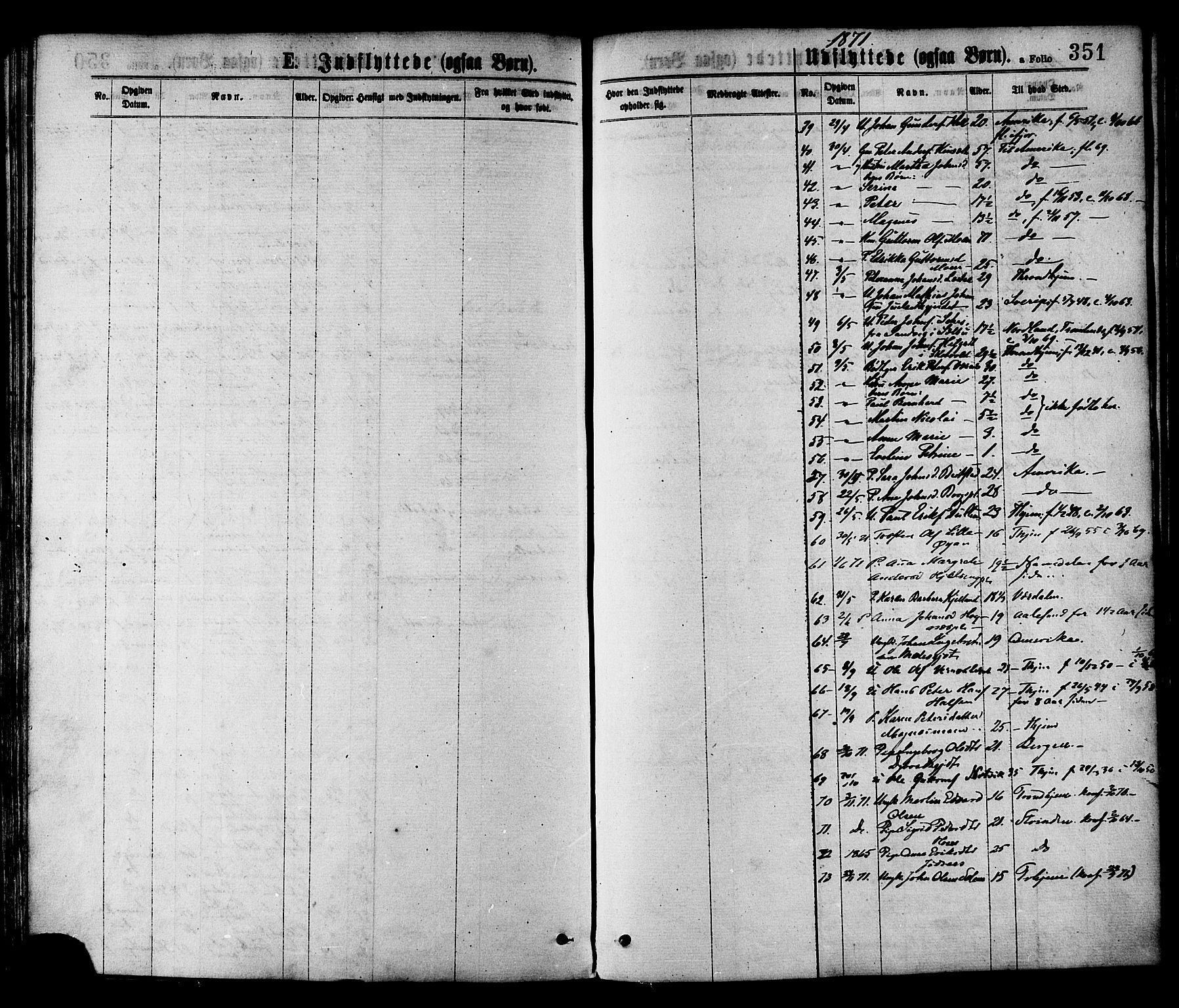 Ministerialprotokoller, klokkerbøker og fødselsregistre - Nord-Trøndelag, SAT/A-1458/709/L0076: Parish register (official) no. 709A16, 1871-1879, p. 351