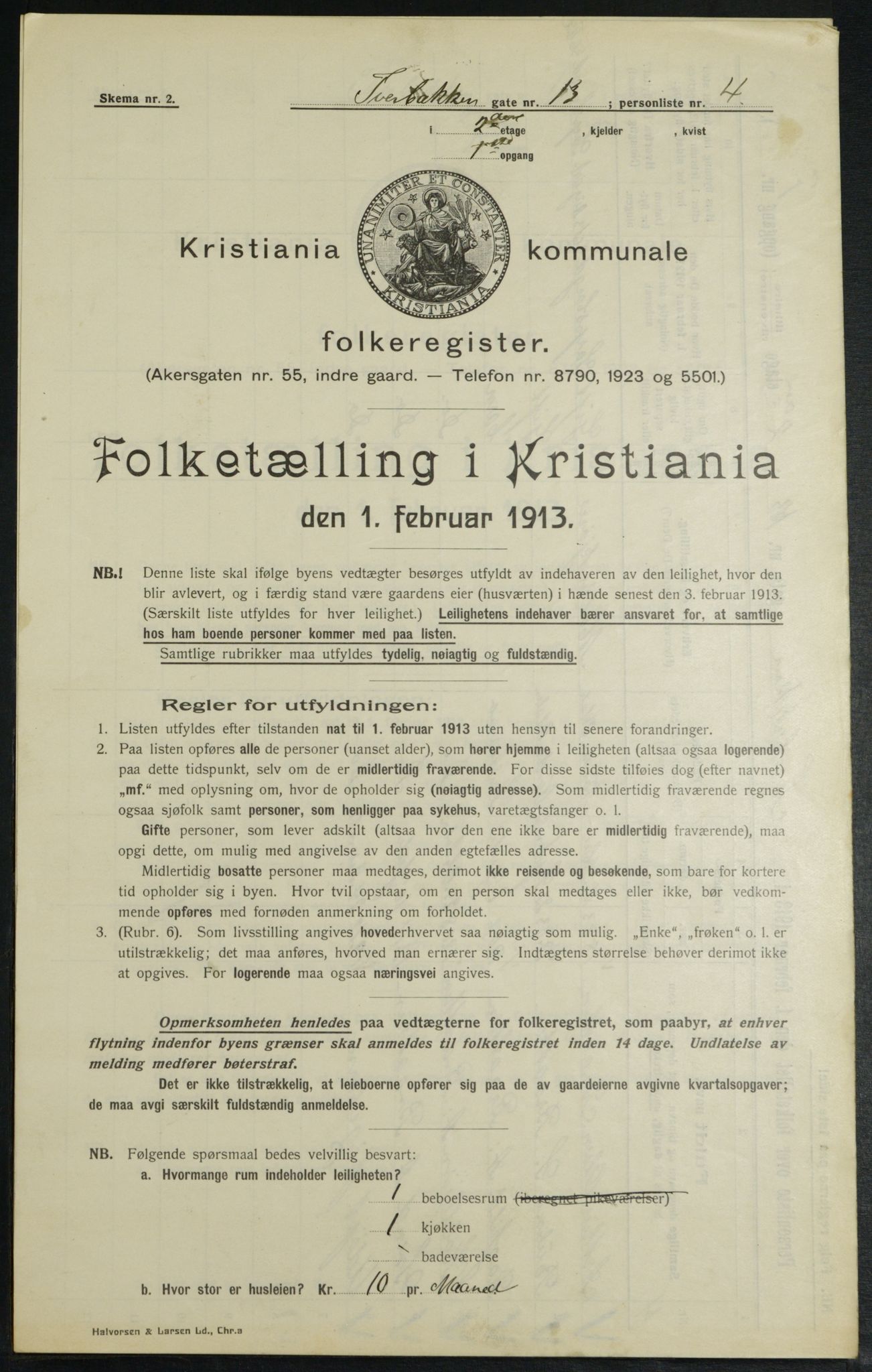 OBA, Municipal Census 1913 for Kristiania, 1913, p. 117473