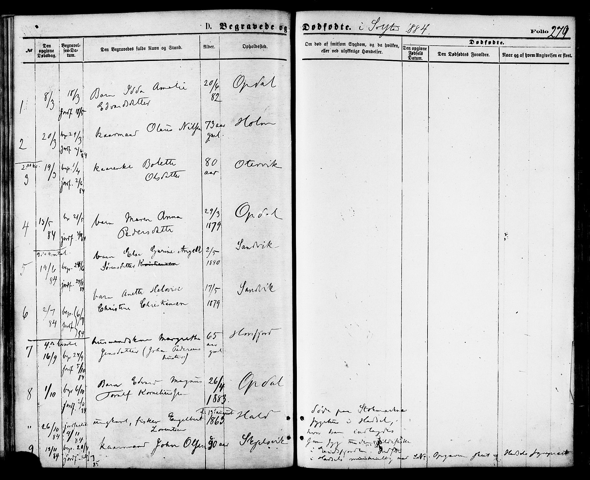 Ministerialprotokoller, klokkerbøker og fødselsregistre - Nordland, AV/SAT-A-1459/810/L0149: Parish register (official) no. 810A09 /2, 1874-1884, p. 279