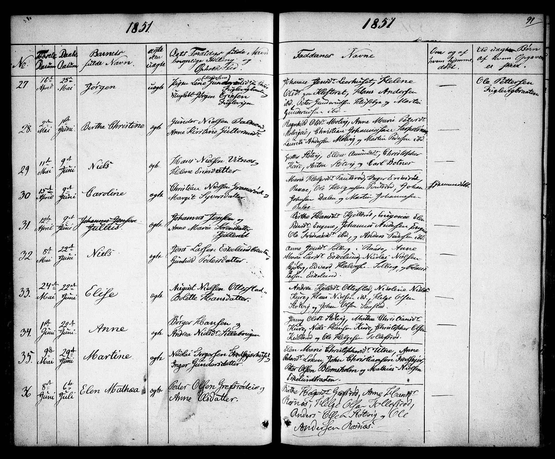 Rygge prestekontor Kirkebøker, AV/SAO-A-10084b/F/Fa/L0004: Parish register (official) no. 4, 1836-1851, p. 91