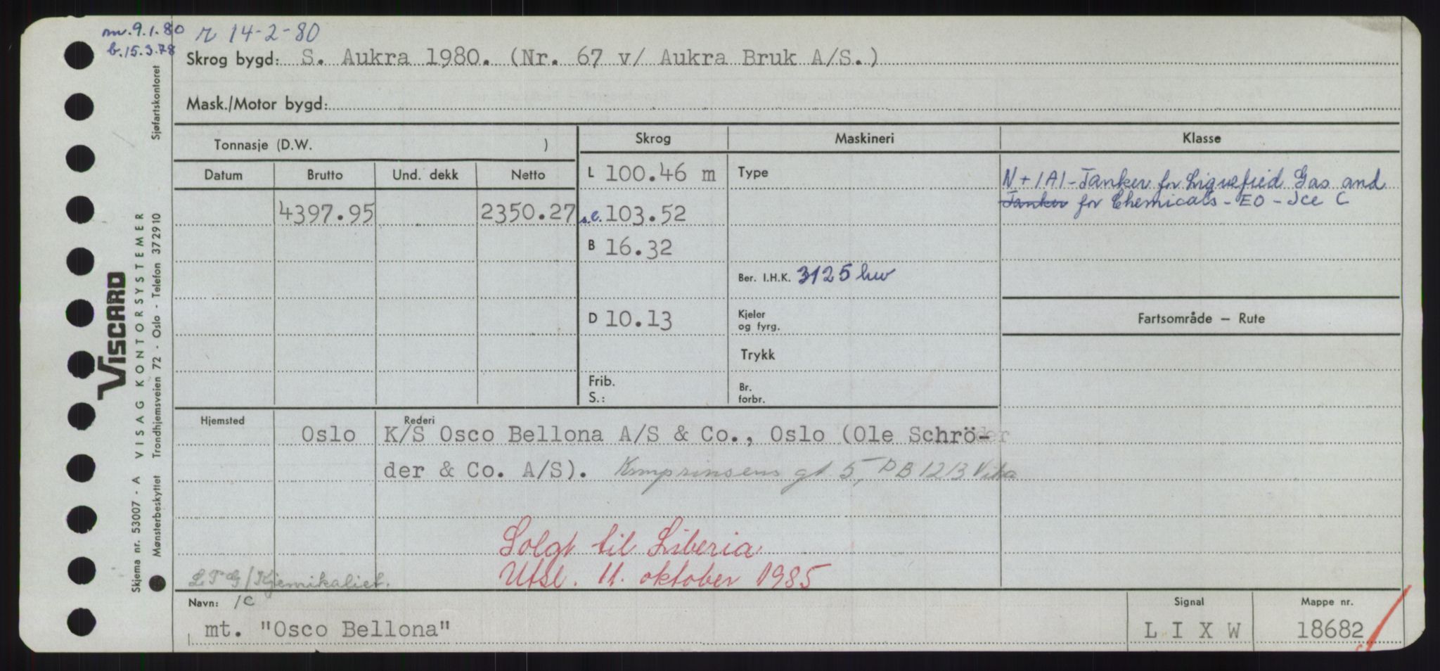 Sjøfartsdirektoratet med forløpere, Skipsmålingen, AV/RA-S-1627/H/Hd/L0028: Fartøy, O, p. 401