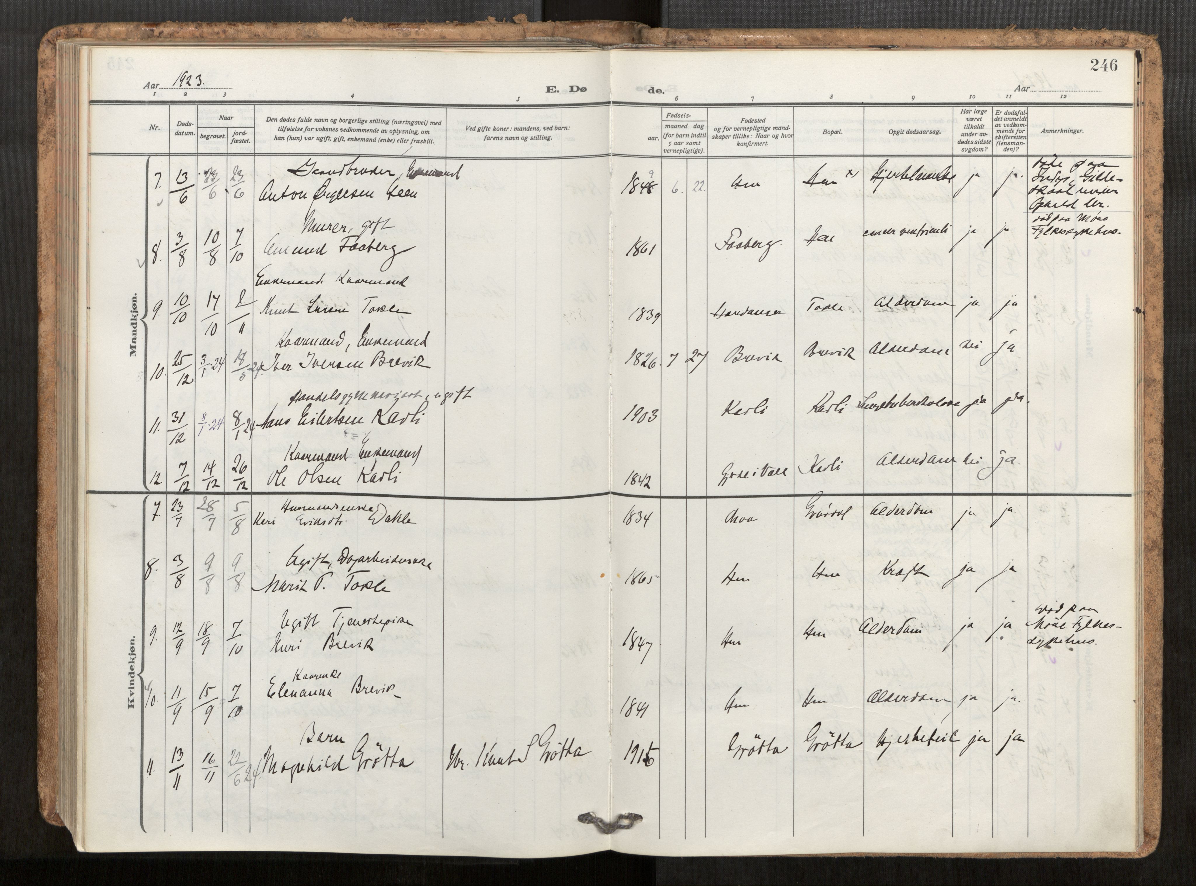 Ministerialprotokoller, klokkerbøker og fødselsregistre - Møre og Romsdal, AV/SAT-A-1454/545/L0596: Parish register (official) no. 545A04, 1921-1956, p. 246