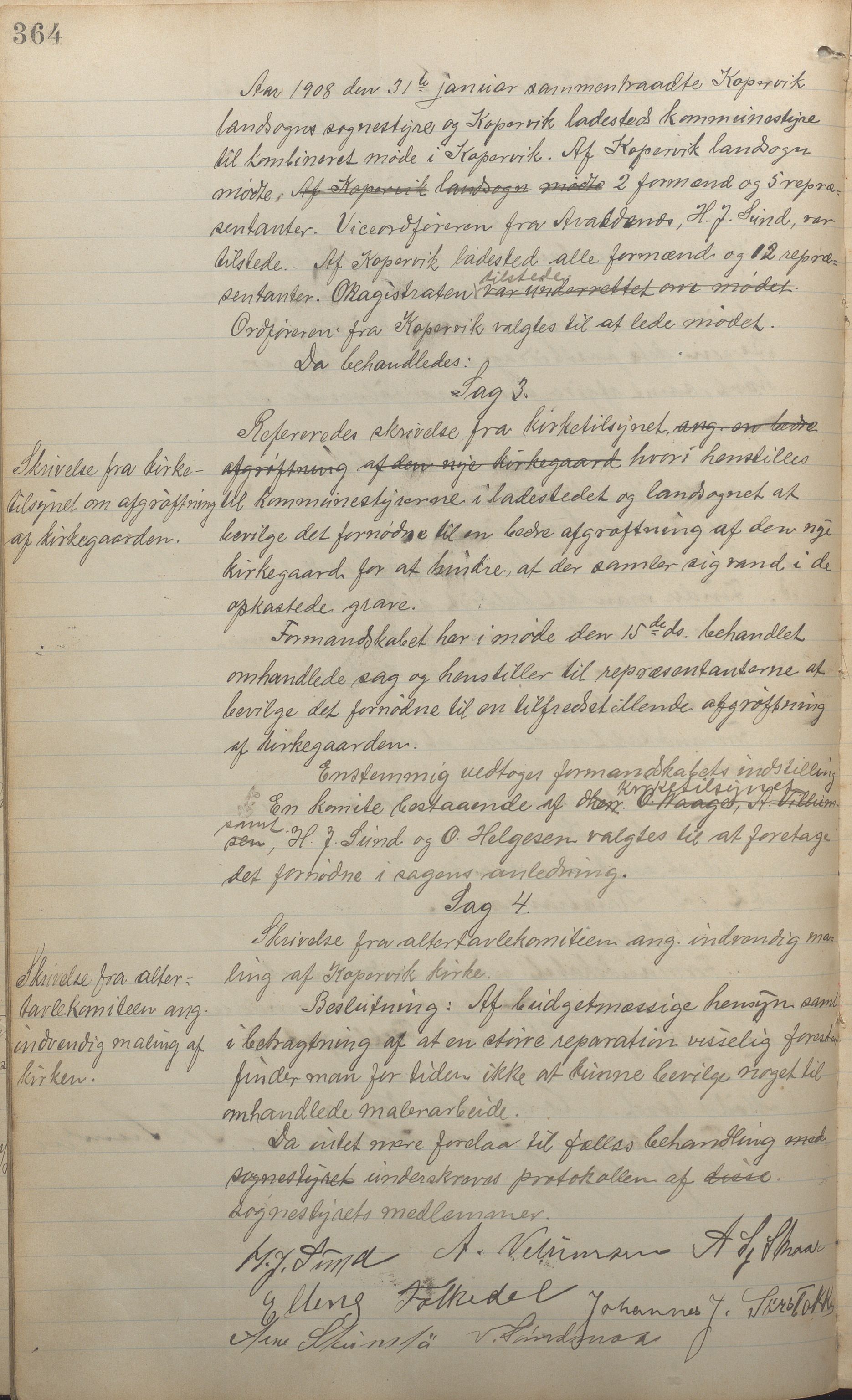 Kopervik Kommune - Formannskapet og Bystyret, IKAR/K-102468/A/Aa/L0003: Møtebok, 1894-1912, p. 364