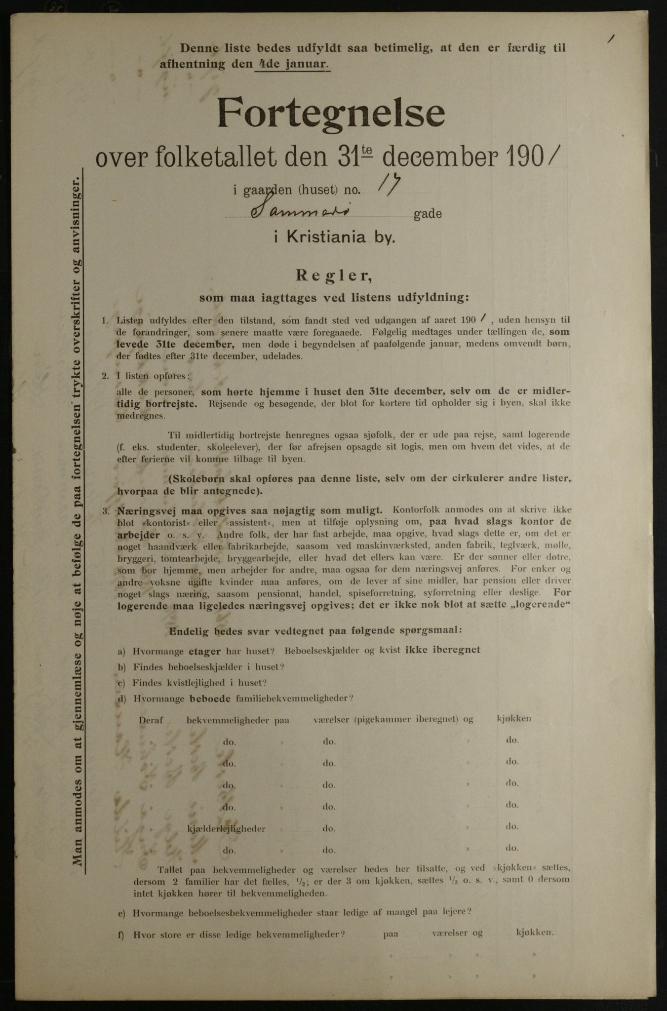 OBA, Municipal Census 1901 for Kristiania, 1901, p. 15365