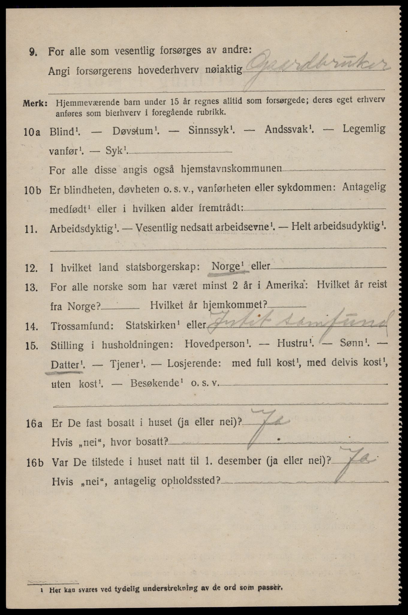 SAST, 1920 census for Håland, 1920, p. 4526