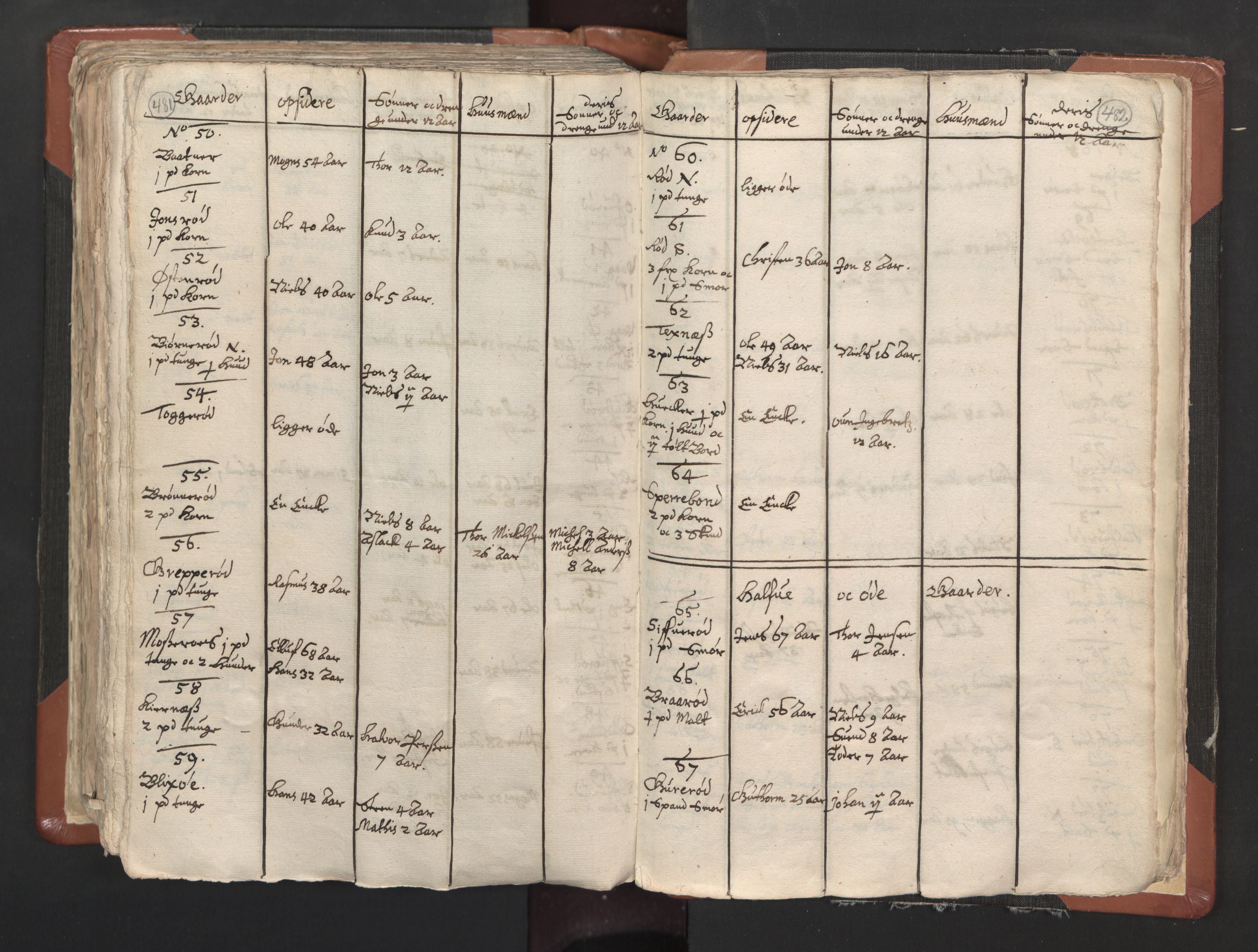 RA, Vicar's Census 1664-1666, no. 1: Nedre Borgesyssel deanery, 1664-1666, p. 481-482