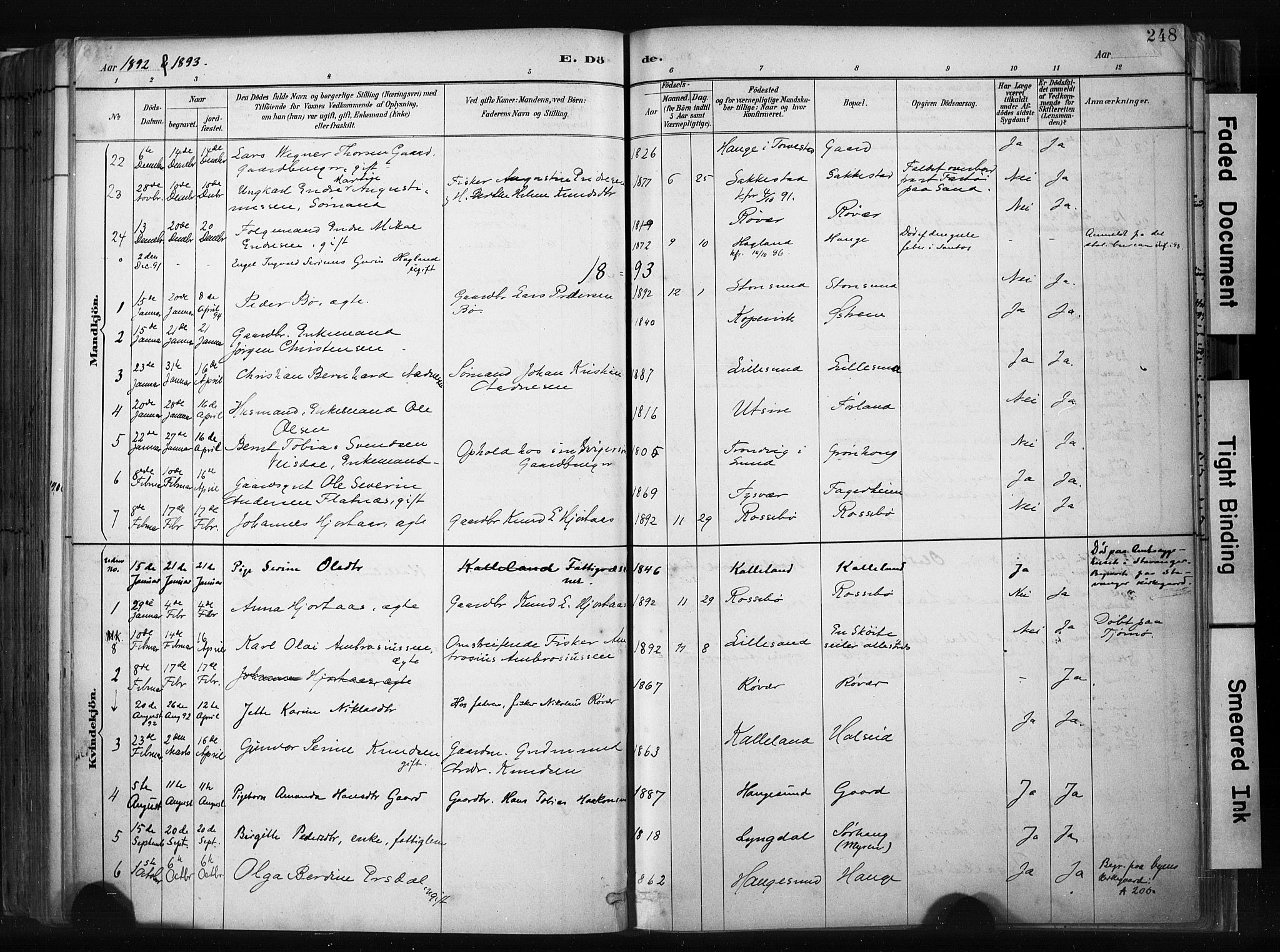 Haugesund sokneprestkontor, AV/SAST-A -101863/H/Ha/Haa/L0004: Parish register (official) no. A 4, 1886-1908, p. 248