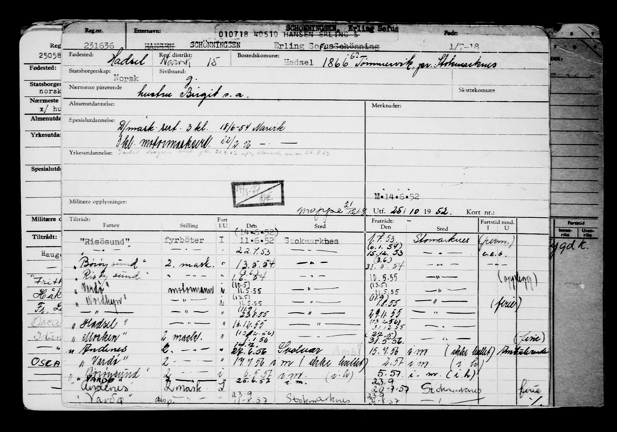 Direktoratet for sjømenn, AV/RA-S-3545/G/Gb/L0160: Hovedkort, 1918, p. 29