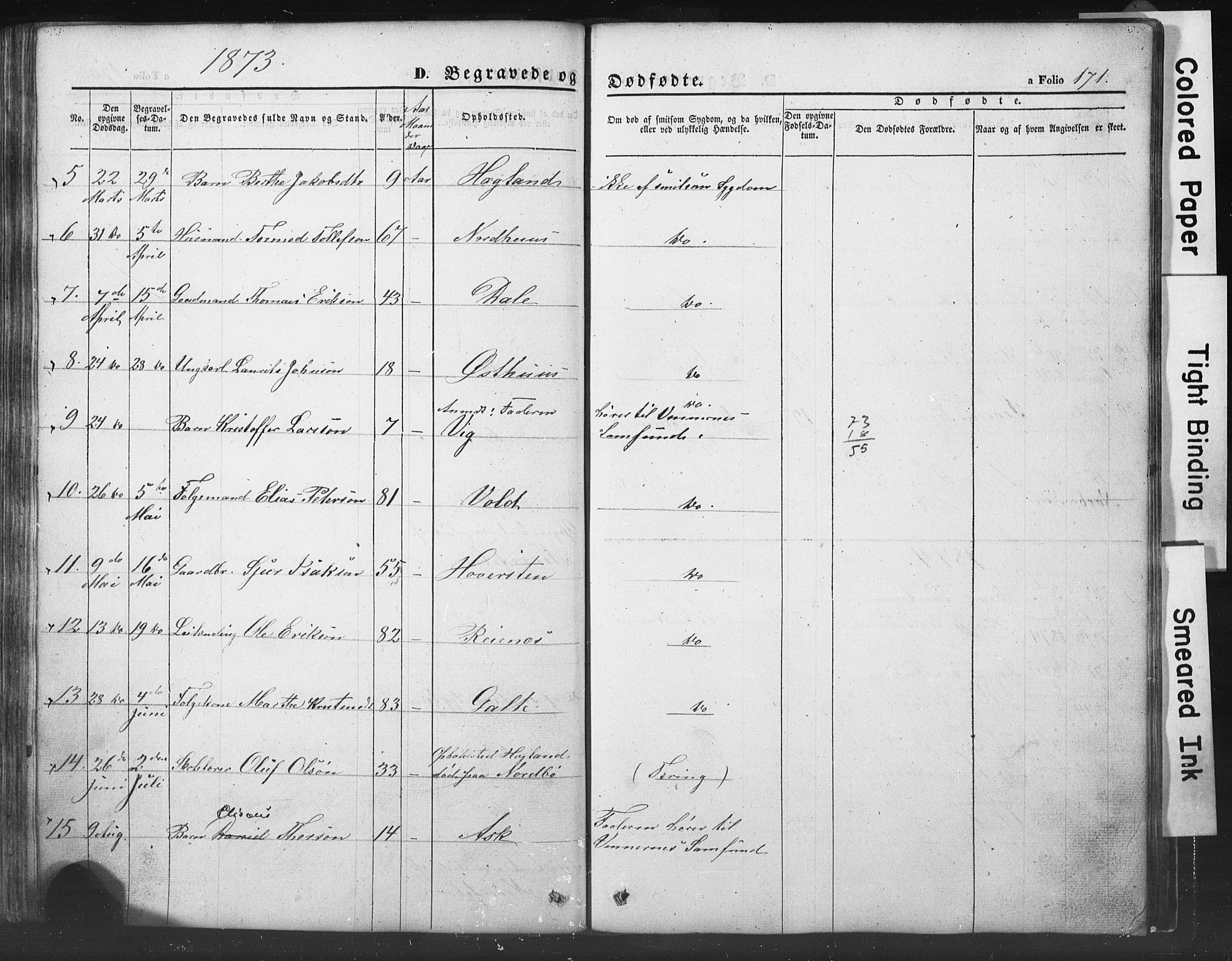 Rennesøy sokneprestkontor, AV/SAST-A -101827/H/Ha/Hab/L0002: Parish register (copy) no. B 2, 1852-1880, p. 171