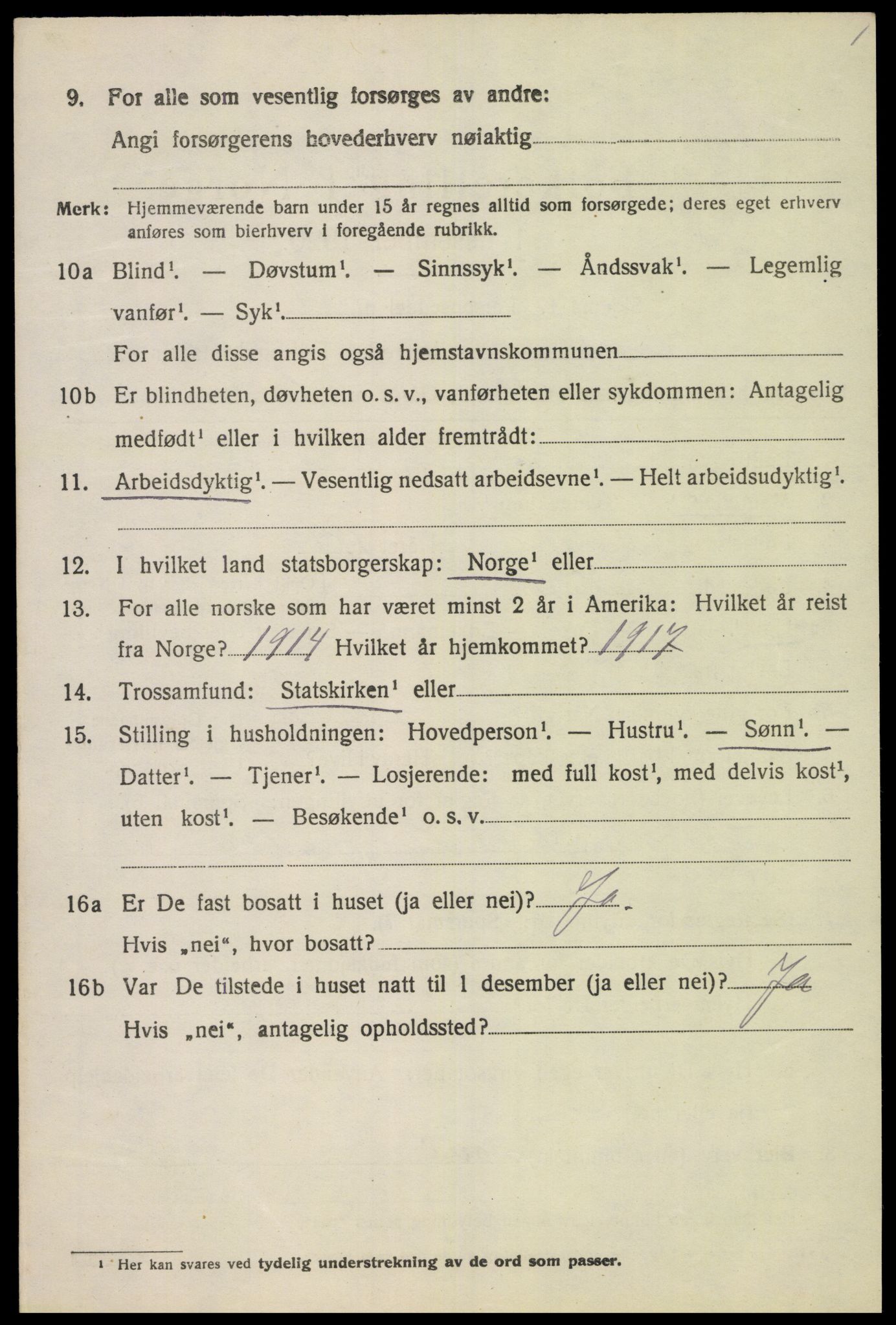 SAK, 1920 census for Lista, 1920, p. 4416