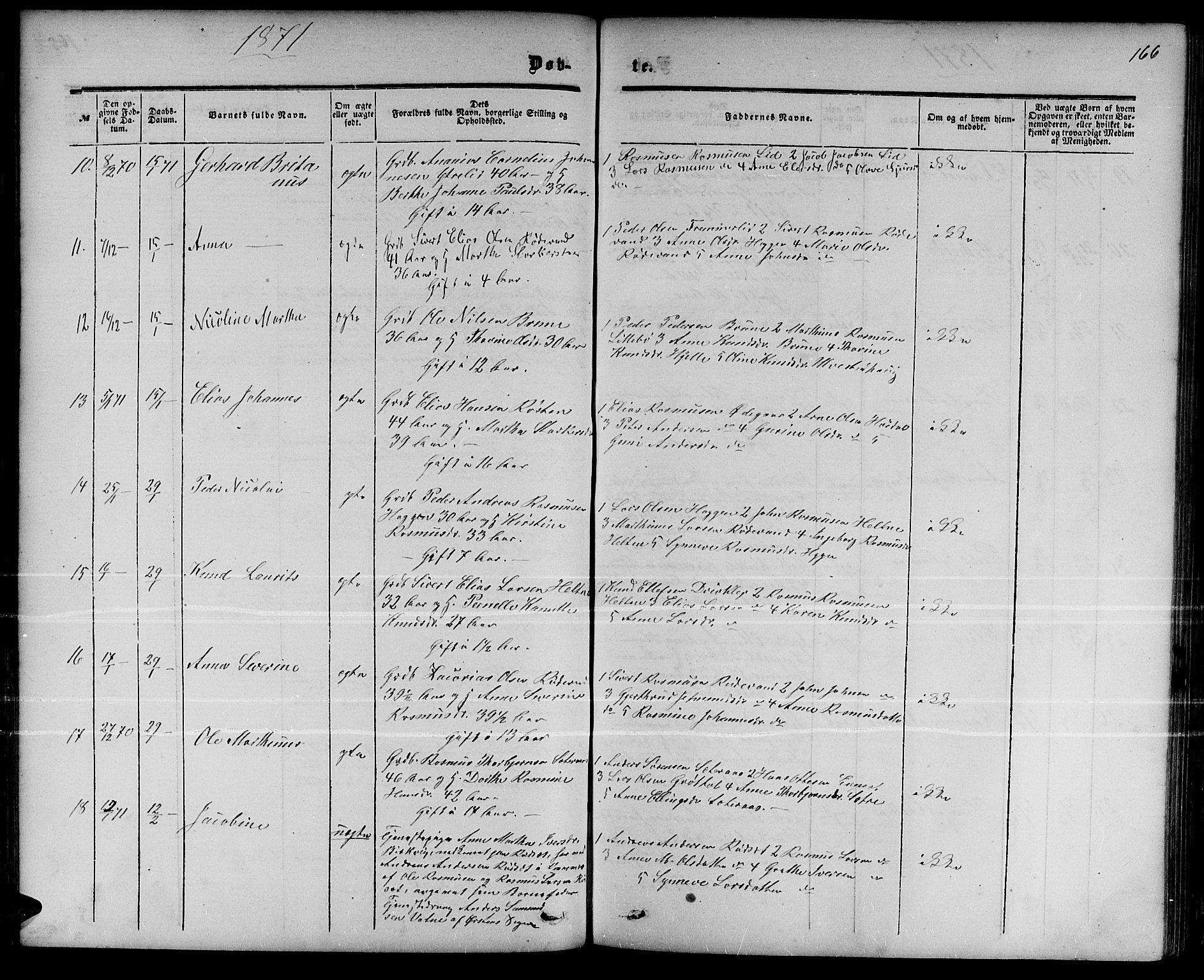 Ministerialprotokoller, klokkerbøker og fødselsregistre - Møre og Romsdal, AV/SAT-A-1454/511/L0157: Parish register (copy) no. 511C03, 1864-1884, p. 166