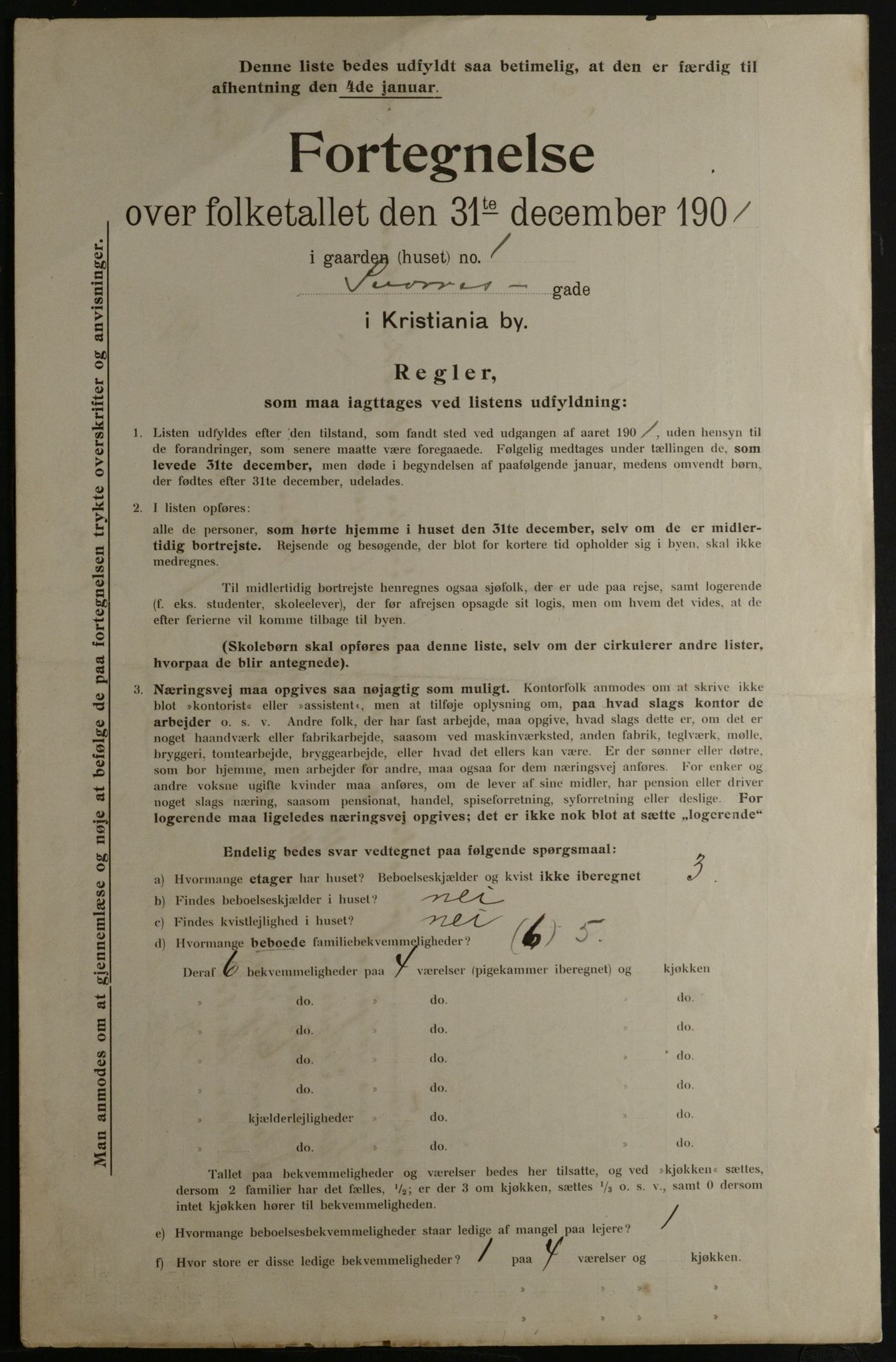 OBA, Municipal Census 1901 for Kristiania, 1901, p. 15124