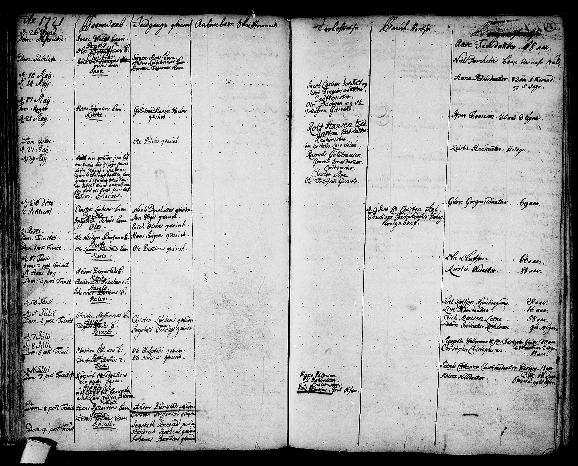 Hole kirkebøker, AV/SAKO-A-228/F/Fa/L0001: Parish register (official) no. I 1, 1716-1765, p. 56