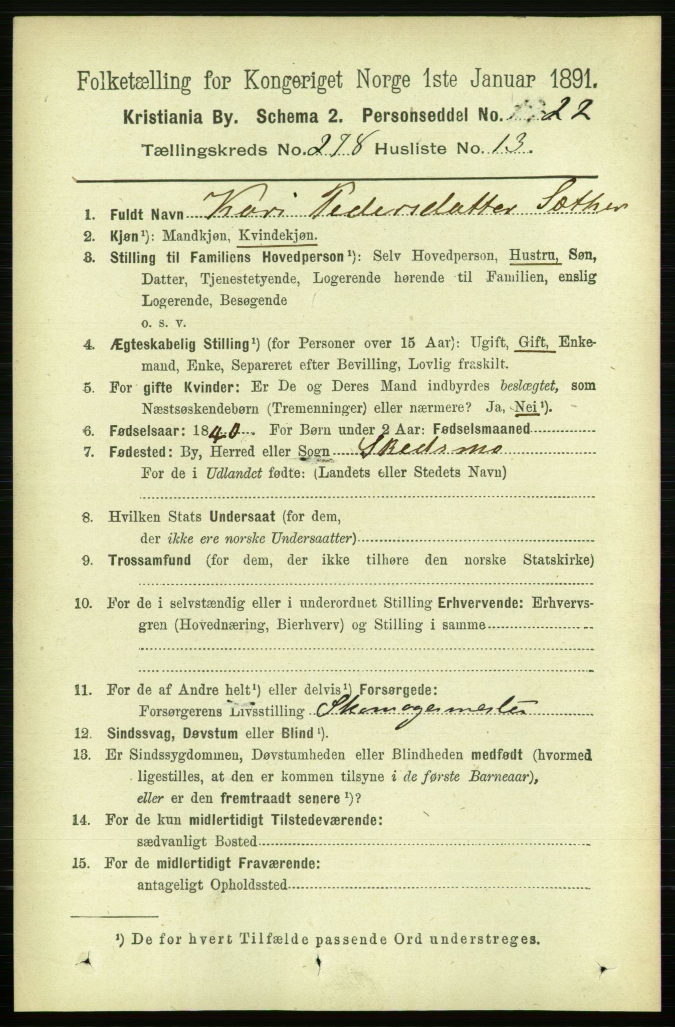 RA, 1891 census for 0301 Kristiania, 1891, p. 169070