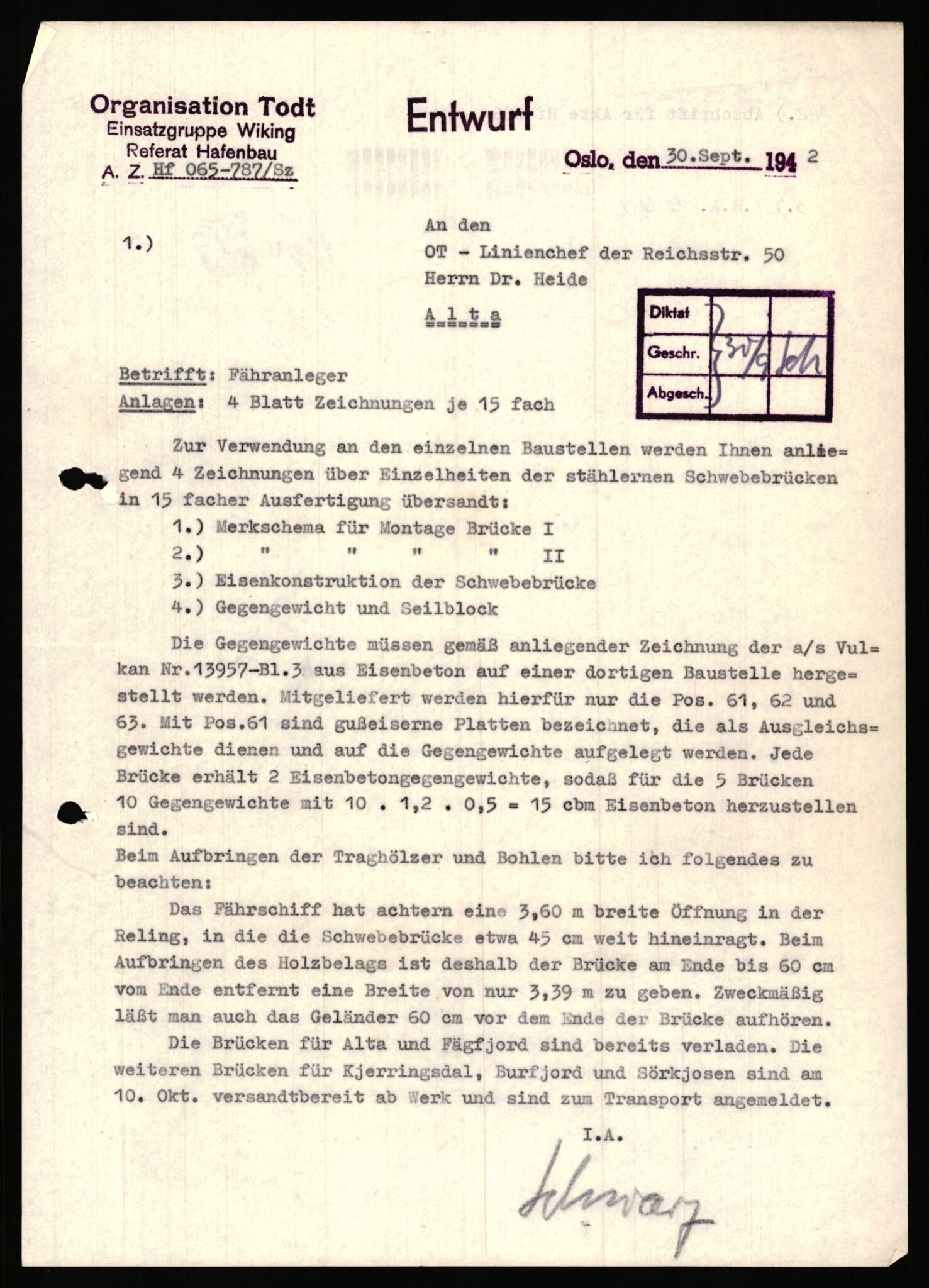 Tyske arkiver, Organisation Todt (OT), Einsatzgruppe Wiking, AV/RA-RAFA-2188/1/E/E2/E2d/L0023: Fähren und Anlegen, 1942-1944, p. 129