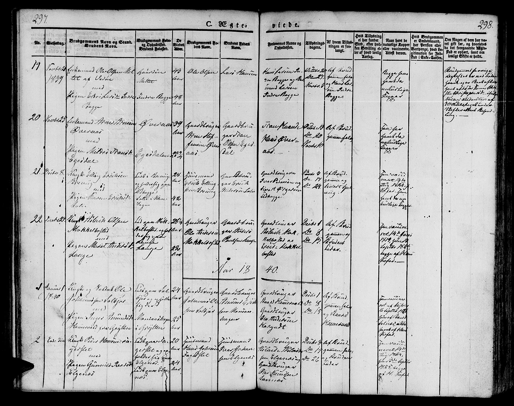 Ministerialprotokoller, klokkerbøker og fødselsregistre - Møre og Romsdal, SAT/A-1454/551/L0624: Parish register (official) no. 551A04, 1831-1845, p. 297-298
