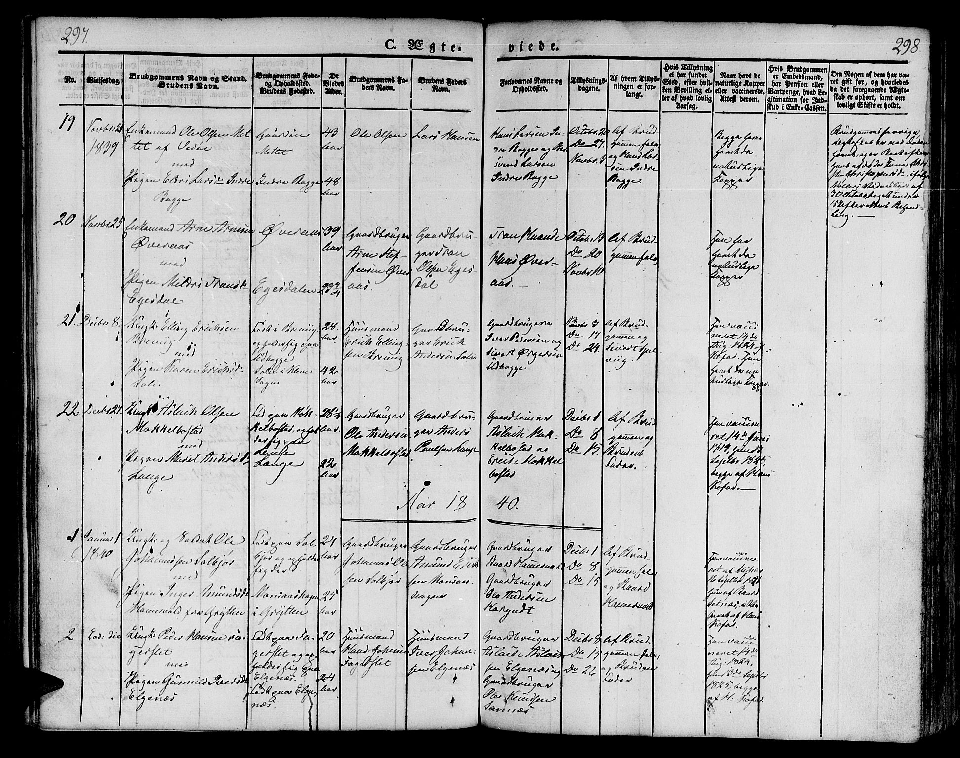 Ministerialprotokoller, klokkerbøker og fødselsregistre - Møre og Romsdal, AV/SAT-A-1454/551/L0624: Parish register (official) no. 551A04, 1831-1845, p. 297-298