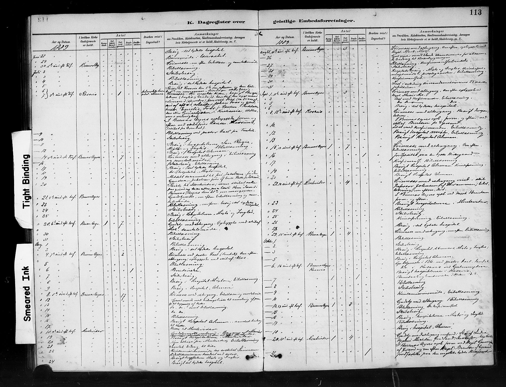 Den norske sjømannsmisjon i utlandet/Syd-Amerika (Buenos Aires m.fl.), SAB/SAB/PA-0118/H/Ha/L0001: Parish register (official) no. A 1, 1888-1898, p. 113