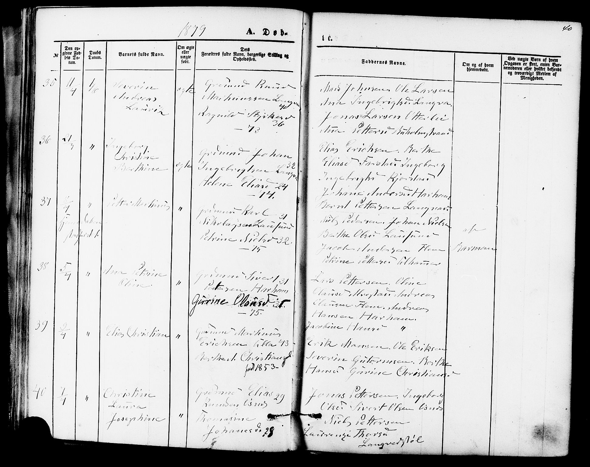 Ministerialprotokoller, klokkerbøker og fødselsregistre - Møre og Romsdal, AV/SAT-A-1454/536/L0500: Parish register (official) no. 536A09, 1876-1889, p. 40