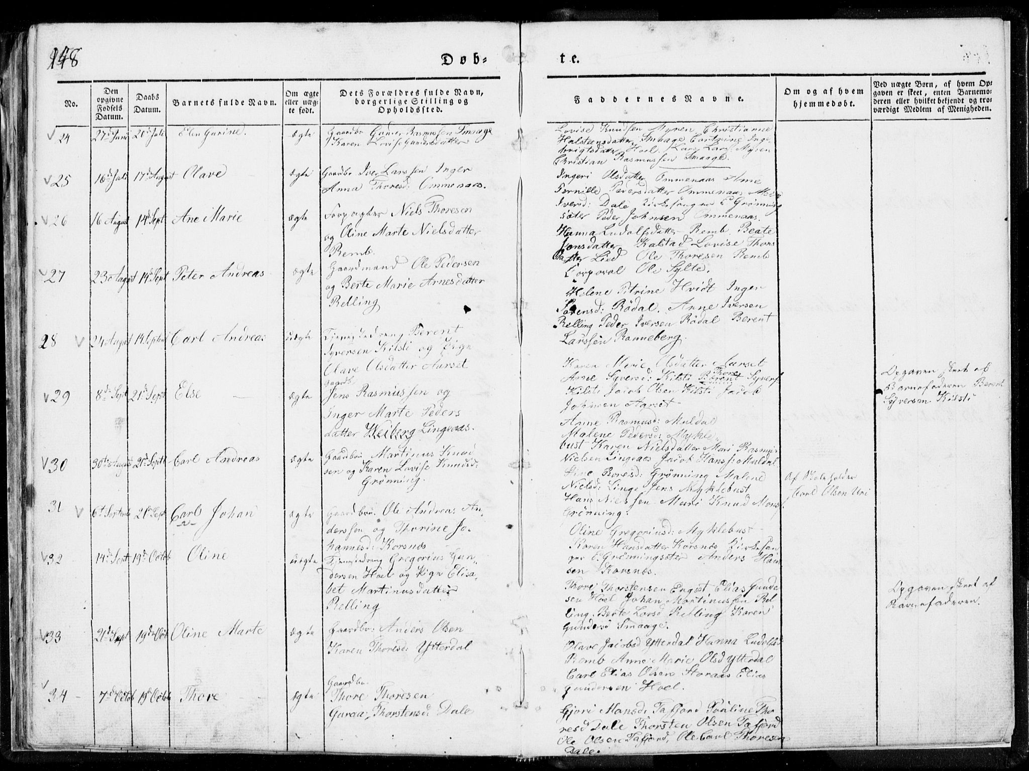 Ministerialprotokoller, klokkerbøker og fødselsregistre - Møre og Romsdal, AV/SAT-A-1454/519/L0247: Parish register (official) no. 519A06, 1827-1846, p. 148