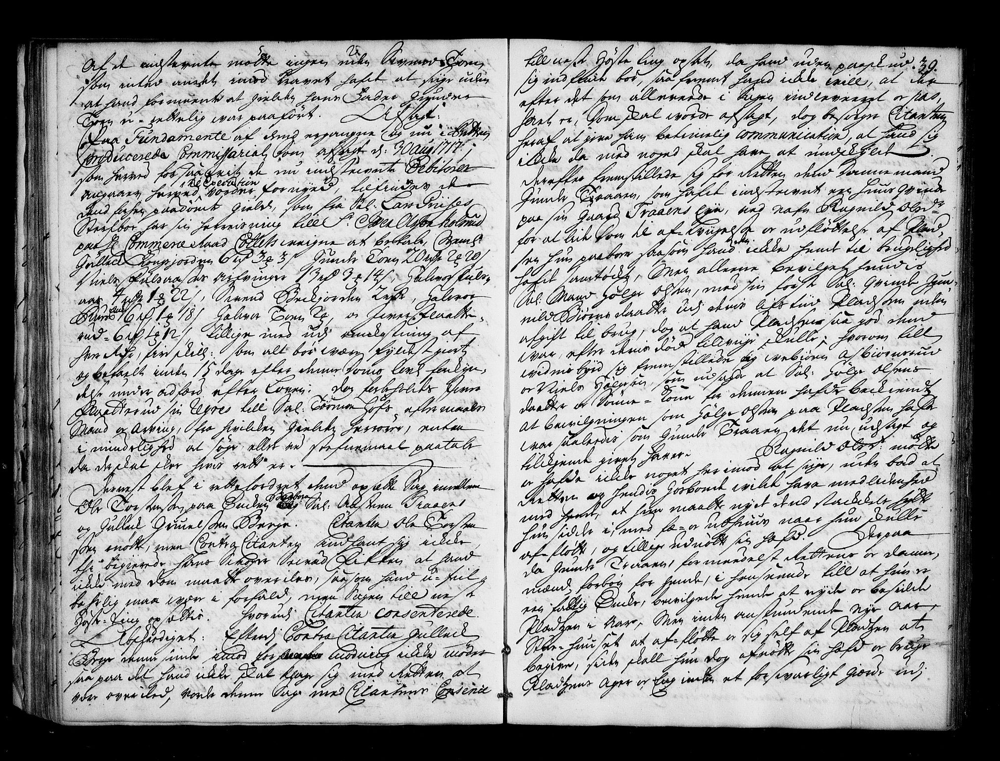 Numedal og Sandsvær sorenskriveri, AV/SAKO-A-128/F/Fa/Faa/L0052: Tingbok, 1722, p. 38b-39a