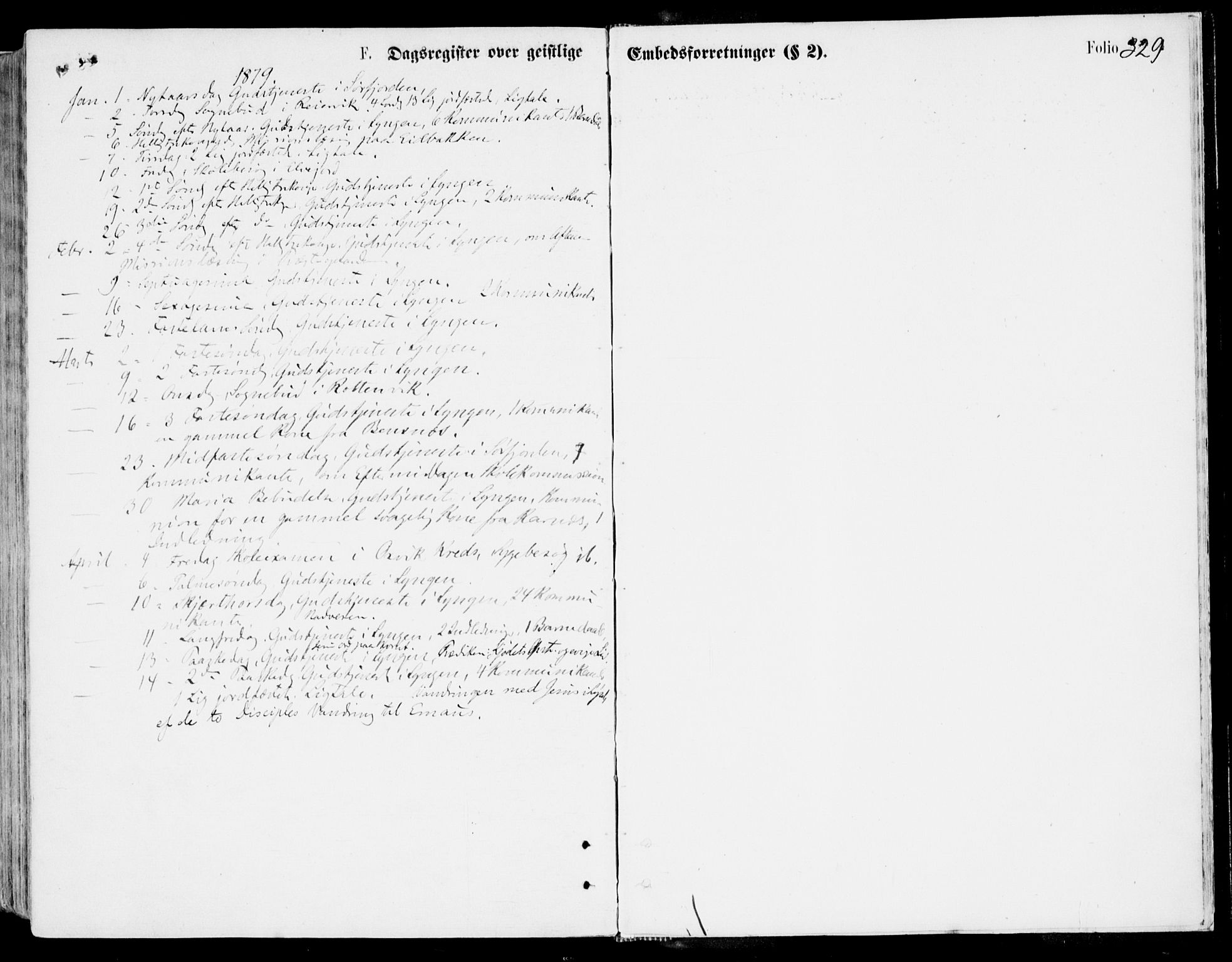 Lyngen sokneprestembete, AV/SATØ-S-1289/H/He/Hea/L0006kirke: Parish register (official) no. 6, 1870-1878, p. 329