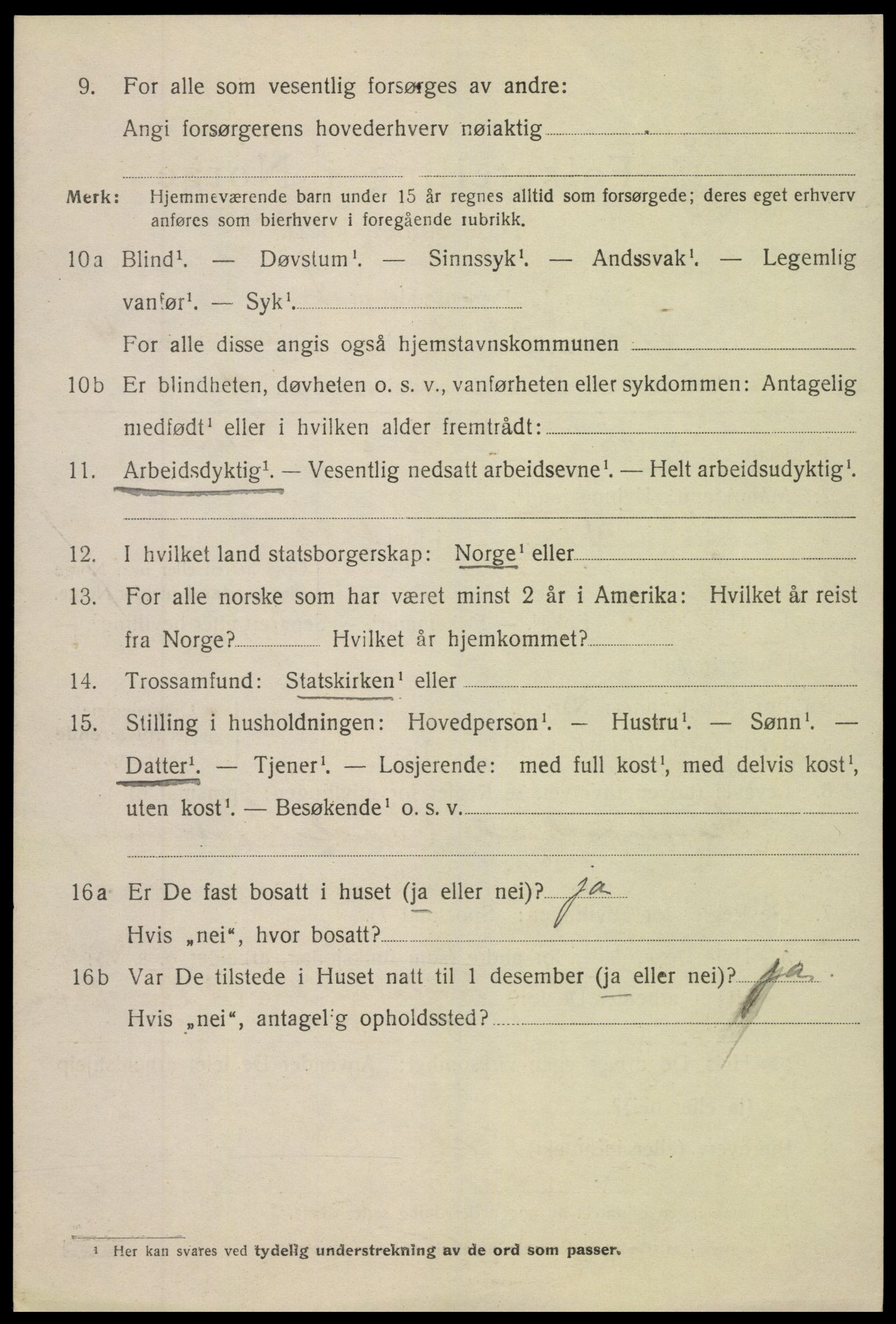 SAK, 1920 census for Grimstad, 1920, p. 5836