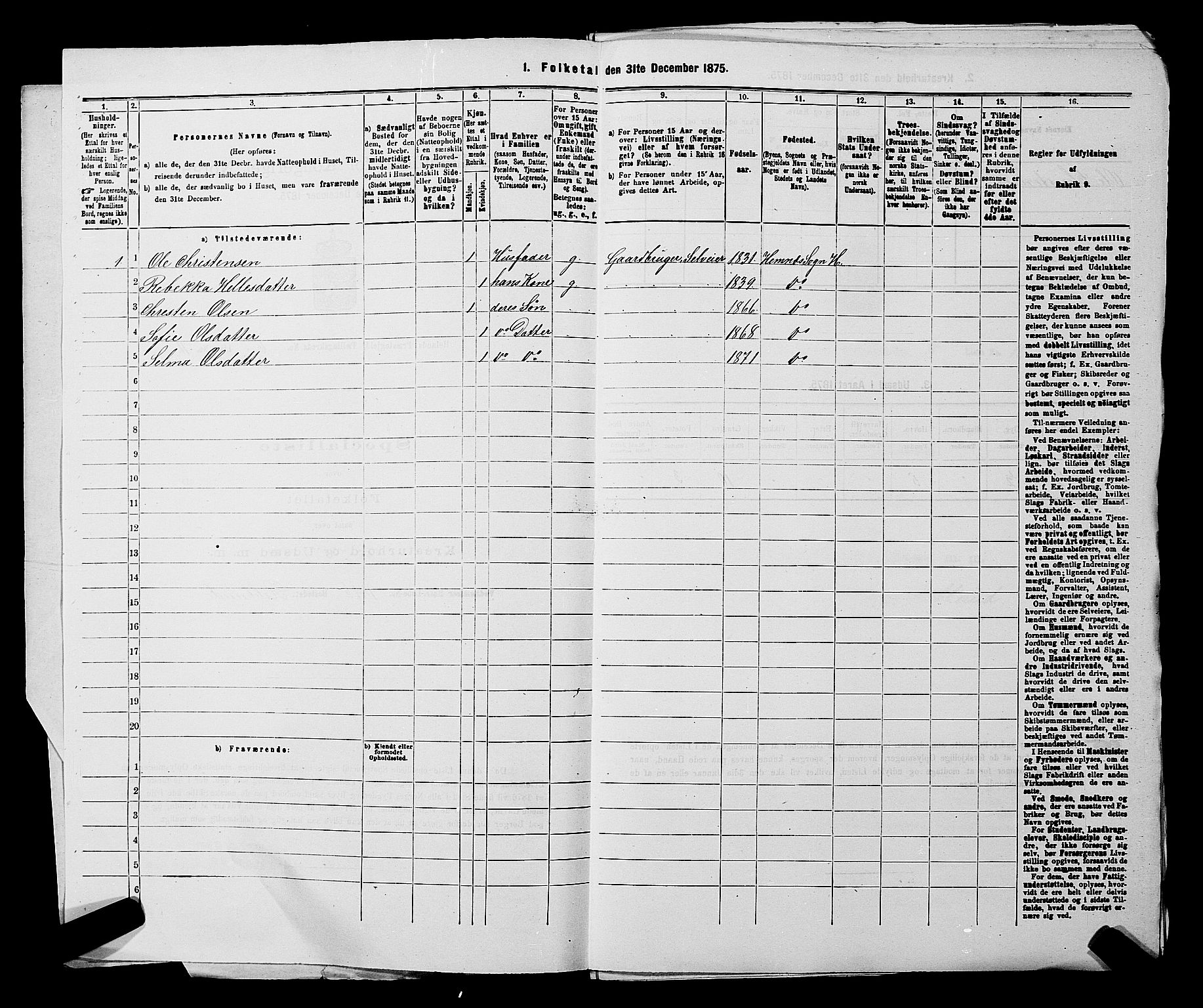 RA, 1875 census for 0221P Høland, 1875, p. 1077