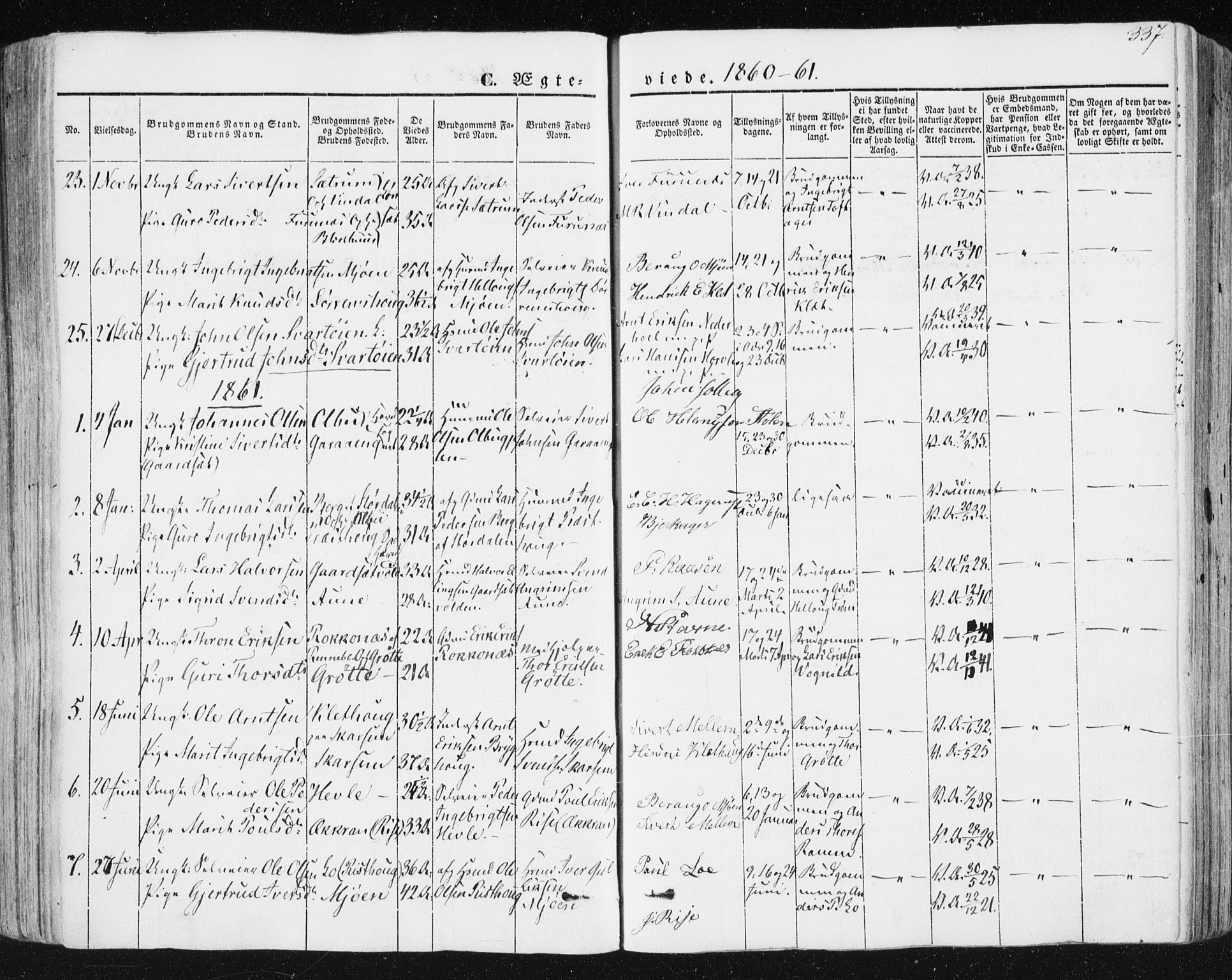 Ministerialprotokoller, klokkerbøker og fødselsregistre - Sør-Trøndelag, SAT/A-1456/678/L0899: Parish register (official) no. 678A08, 1848-1872, p. 337