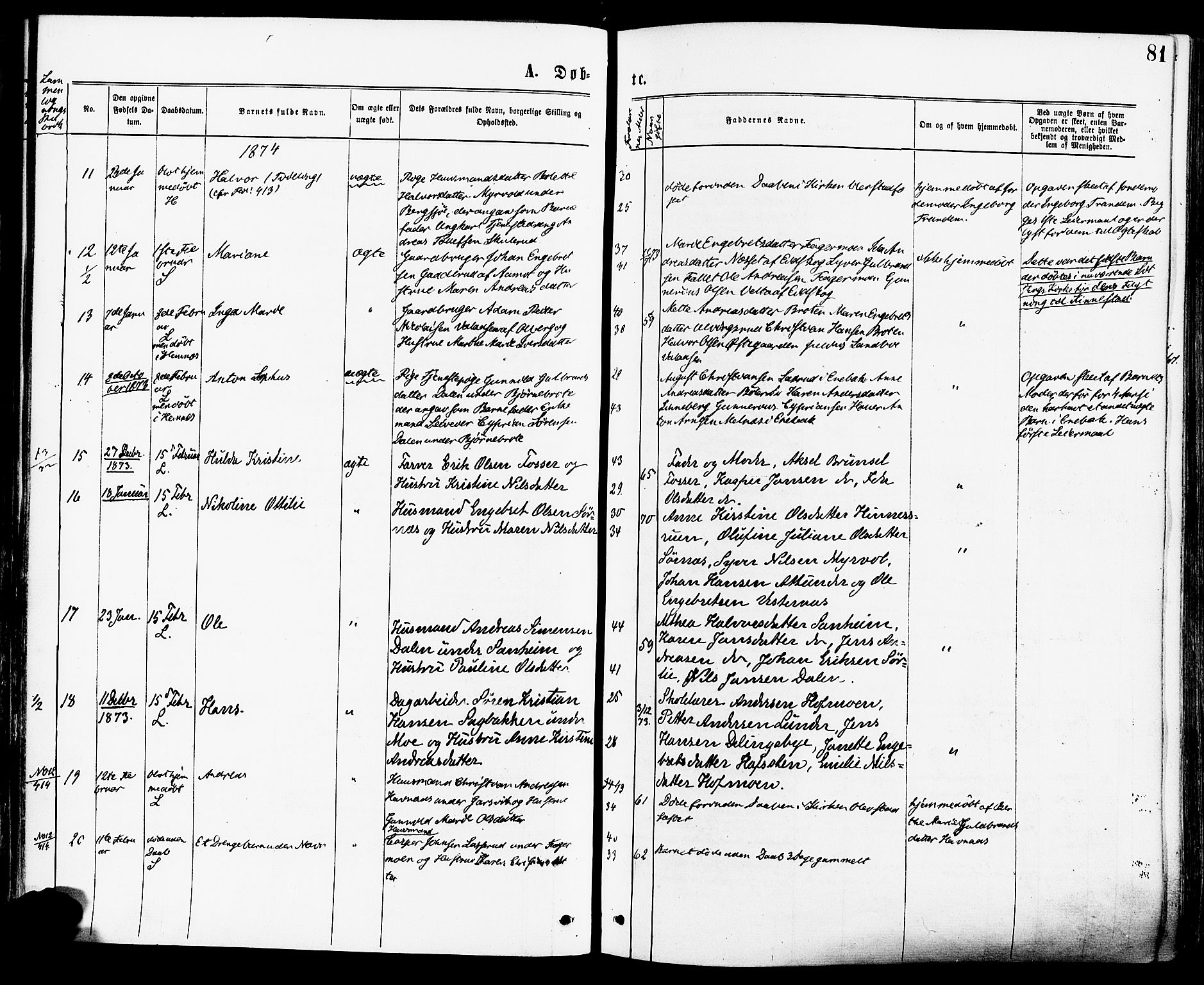 Høland prestekontor Kirkebøker, SAO/A-10346a/F/Fa/L0012.a: Parish register (official) no. I 12A, 1869-1879, p. 81
