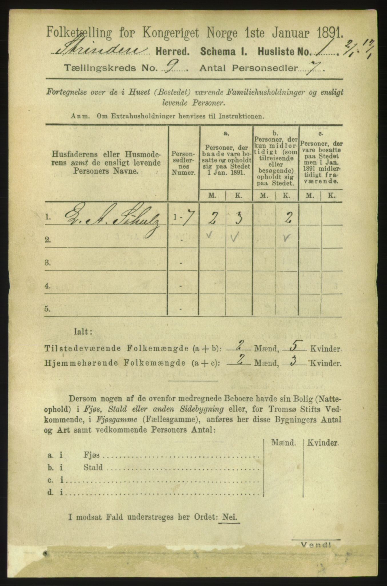 RA, 1891 census for 1660 Strinda, 1891, p. 7957