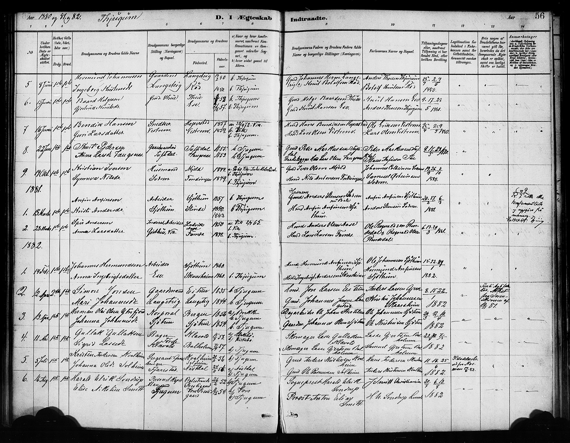 Balestrand sokneprestembete, AV/SAB-A-79601/H/Haa/Haaa/L0004: Parish register (official) no. A 4 / 1, 1879-1888, p. 56