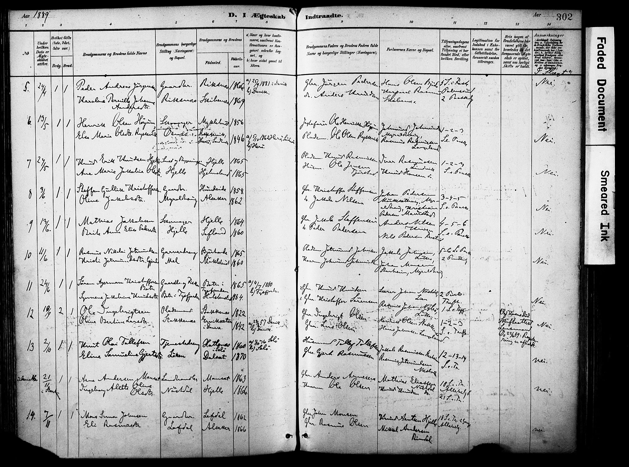 Eid sokneprestembete, AV/SAB-A-82301/H/Haa/Haab/L0001: Parish register (official) no. B 1, 1879-1906, p. 302