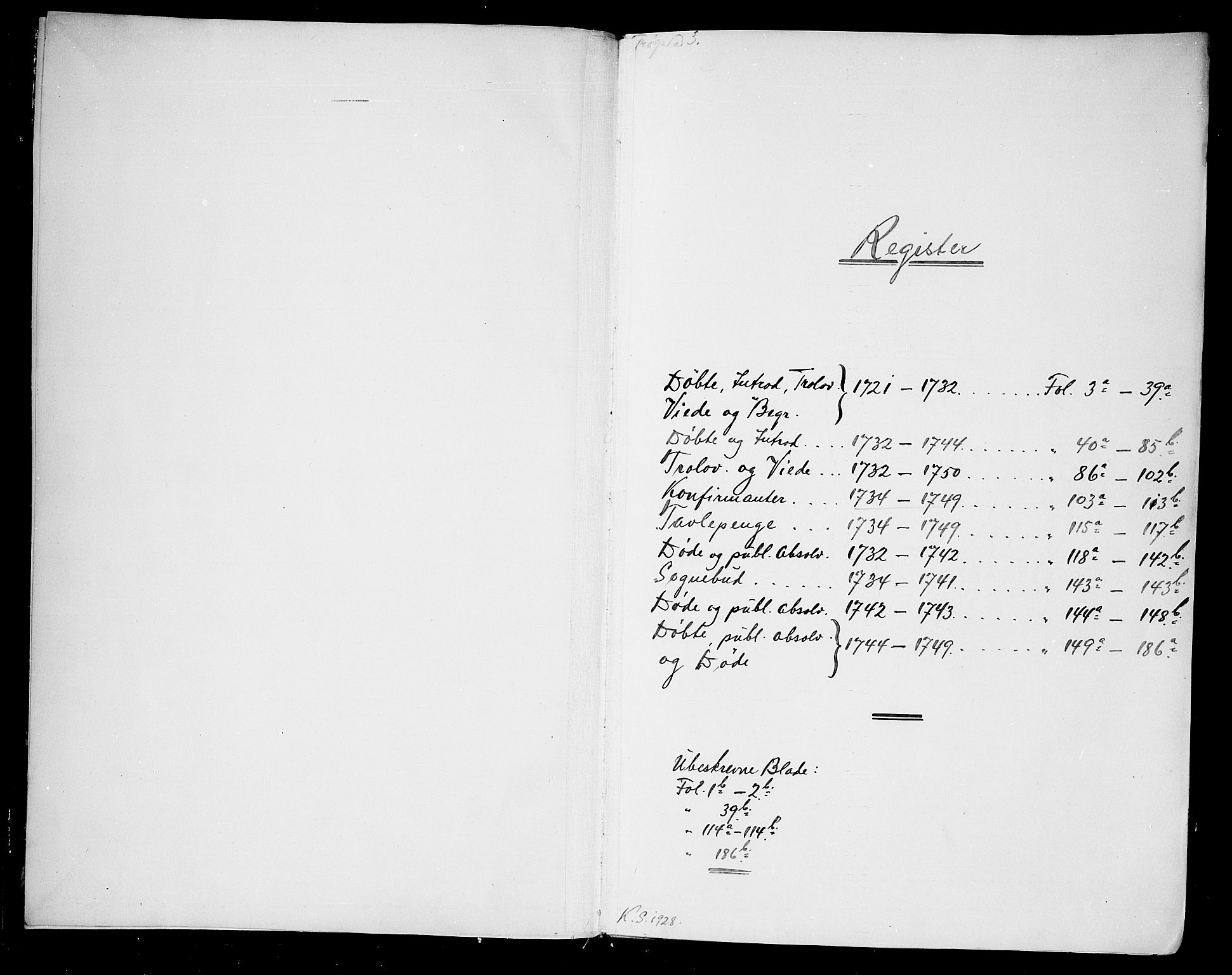 Trøgstad prestekontor Kirkebøker, AV/SAO-A-10925/F/Fa/L0003: Parish register (official) no. I 3, 1721-1749