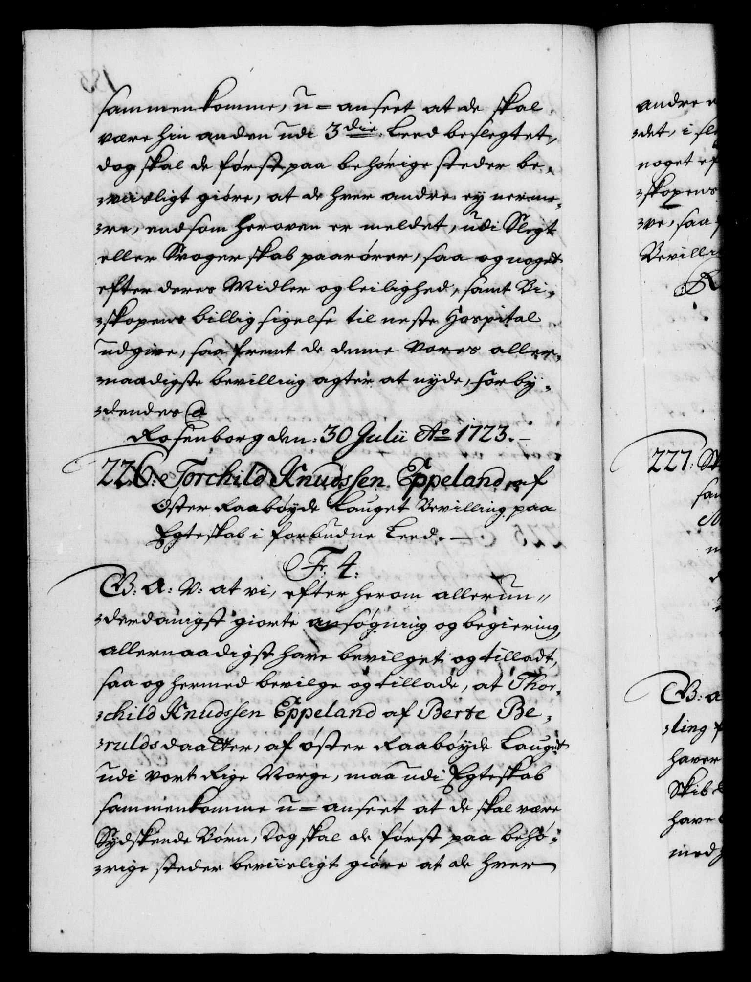 Danske Kanselli 1572-1799, AV/RA-EA-3023/F/Fc/Fca/Fcaa/L0024: Norske registre, 1723-1725, p. 183b