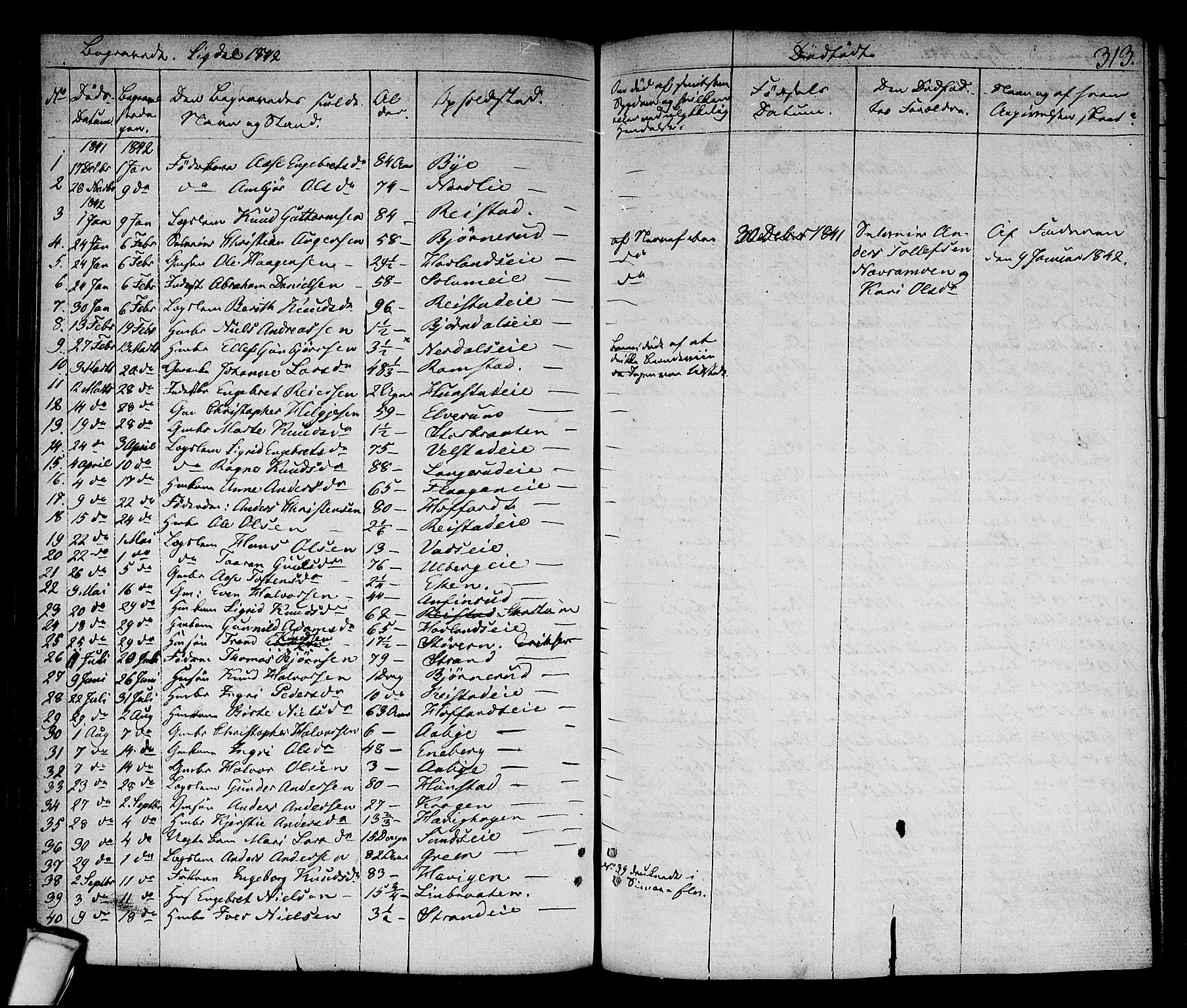 Sigdal kirkebøker, AV/SAKO-A-245/F/Fa/L0006: Parish register (official) no. I 6 /1, 1829-1843, p. 313
