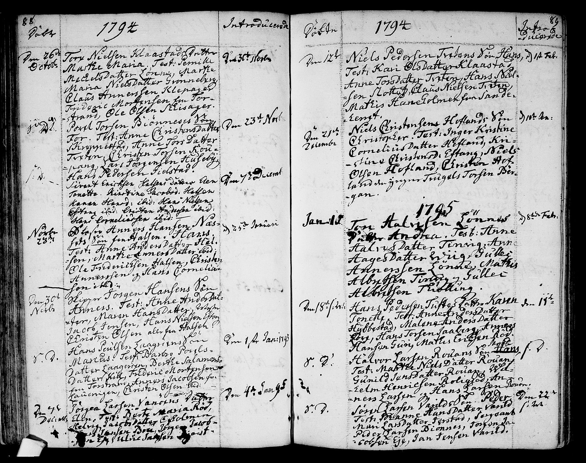 Tjølling kirkebøker, AV/SAKO-A-60/F/Fa/L0004: Parish register (official) no. 4, 1779-1817, p. 88-89