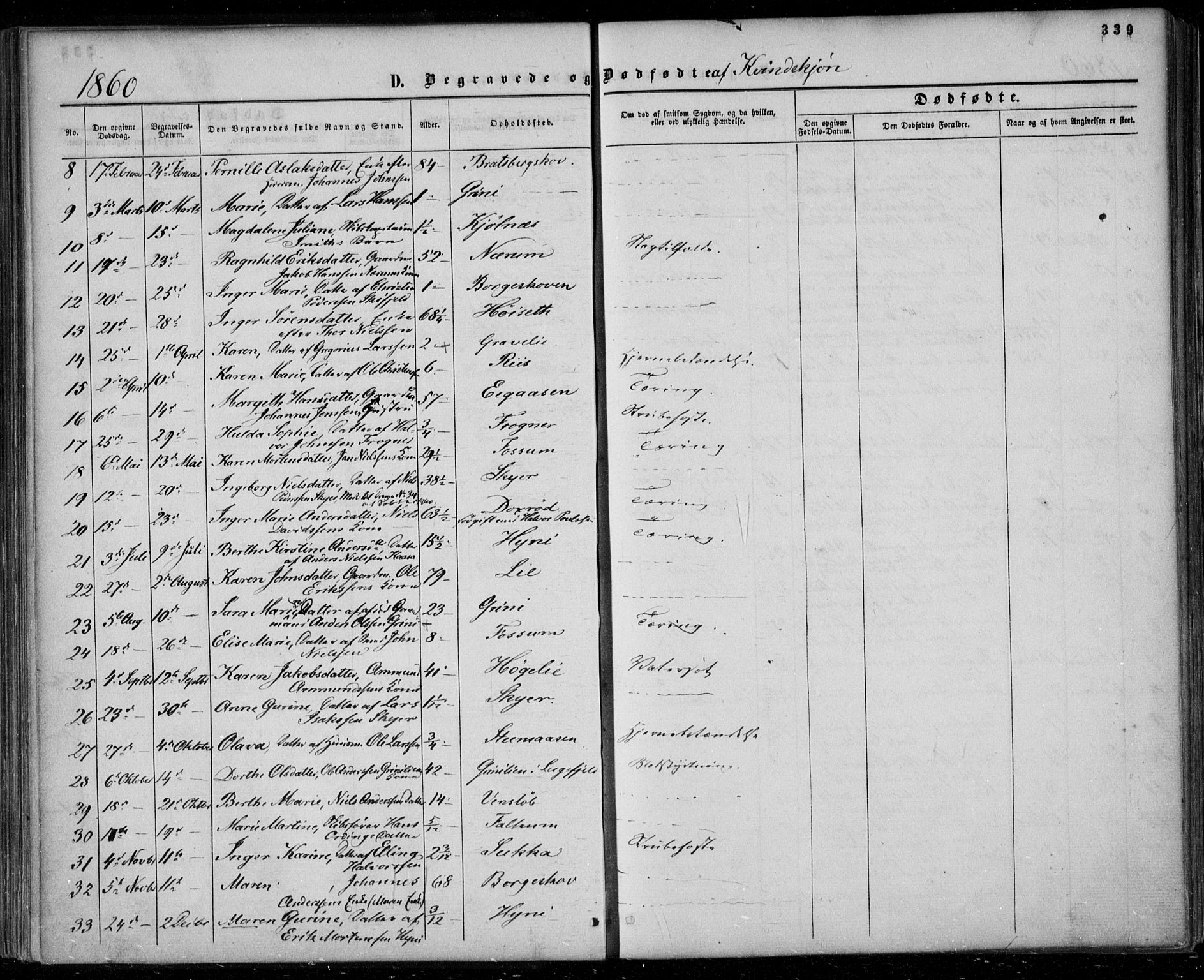 Gjerpen kirkebøker, SAKO/A-265/F/Fa/L0008b: Parish register (official) no. I 8B, 1857-1871, p. 339