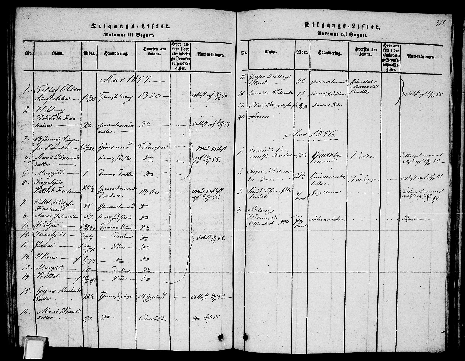 Fyresdal kirkebøker, SAKO/A-263/G/Ga/L0002: Parish register (copy) no. I 2, 1815-1857, p. 318