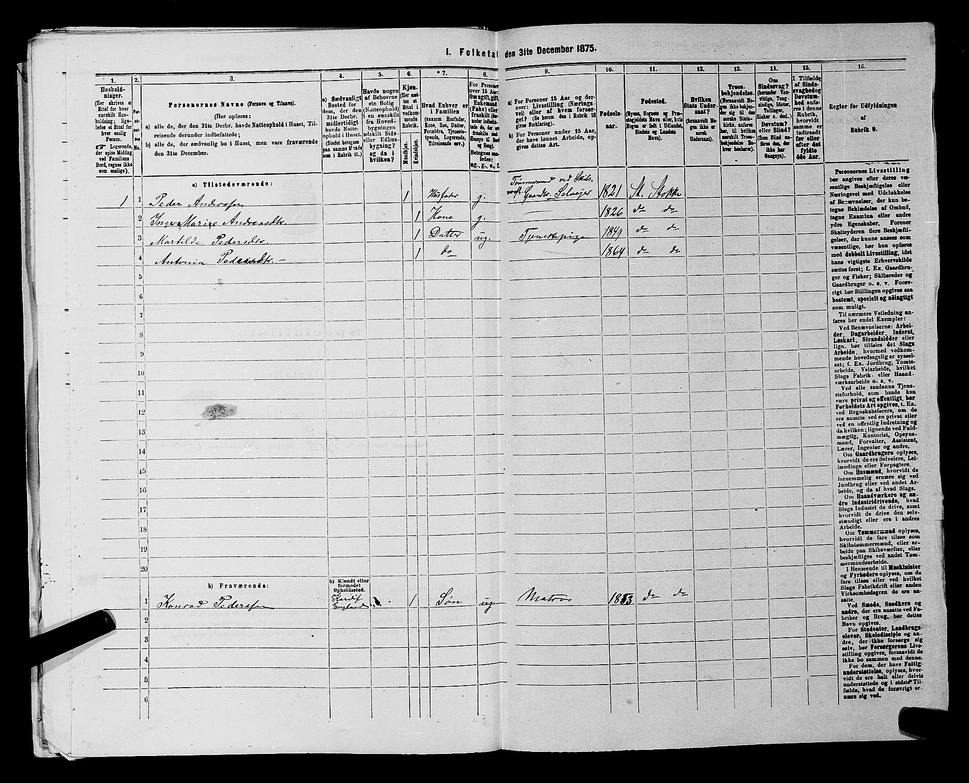 SAKO, 1875 census for 0720P Stokke, 1875, p. 755