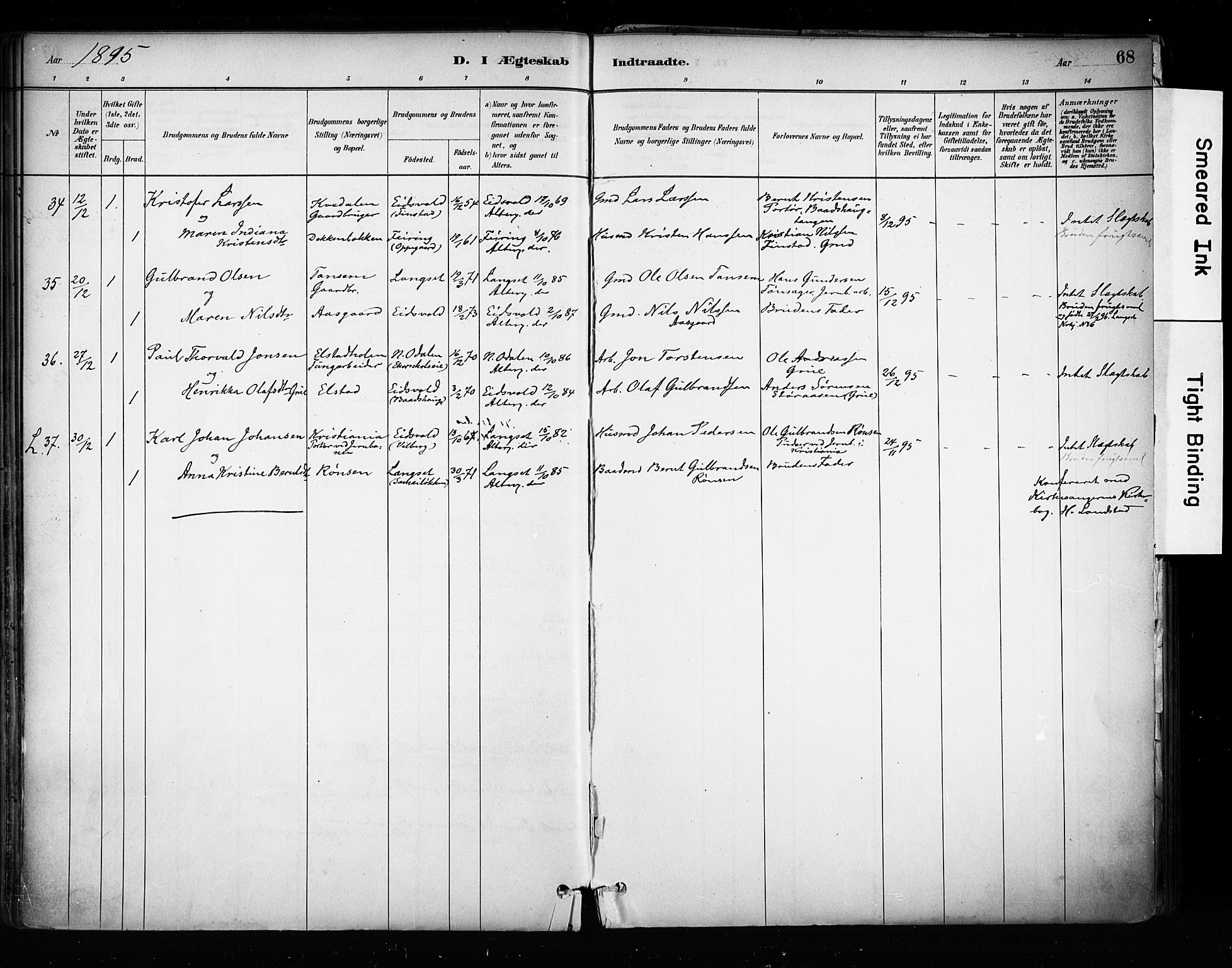 Eidsvoll prestekontor Kirkebøker, AV/SAO-A-10888/F/Fa/L0003: Parish register (official) no. I 3, 1882-1895, p. 68