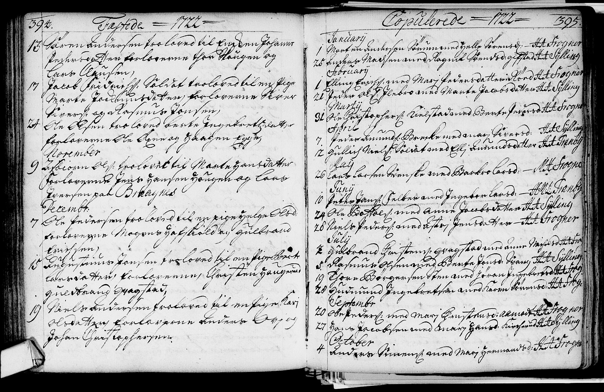 Lier kirkebøker, AV/SAKO-A-230/F/Fa/L0002: Parish register (official) no. I 2, 1701-1726, p. 394-395