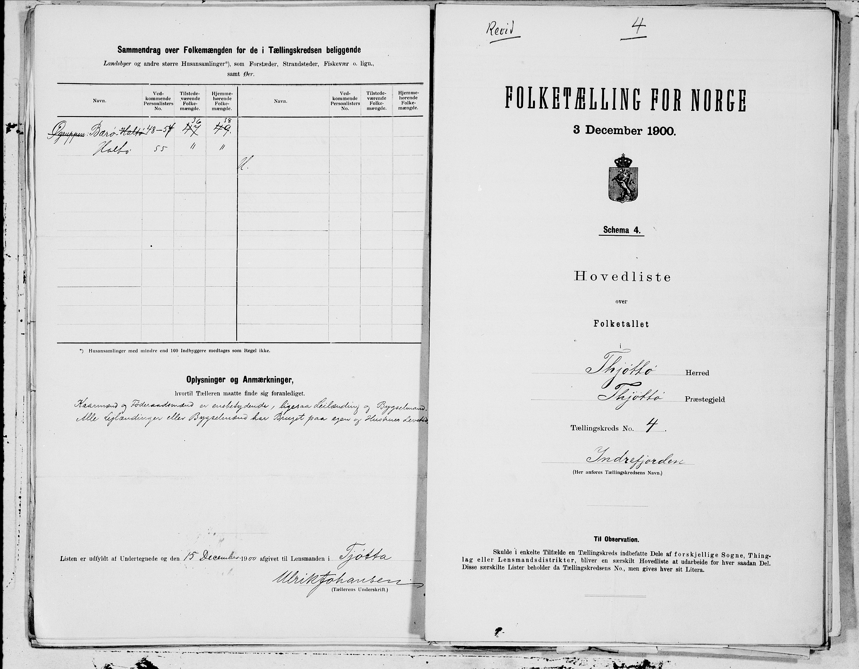 SAT, 1900 census for Tjøtta, 1900, p. 10