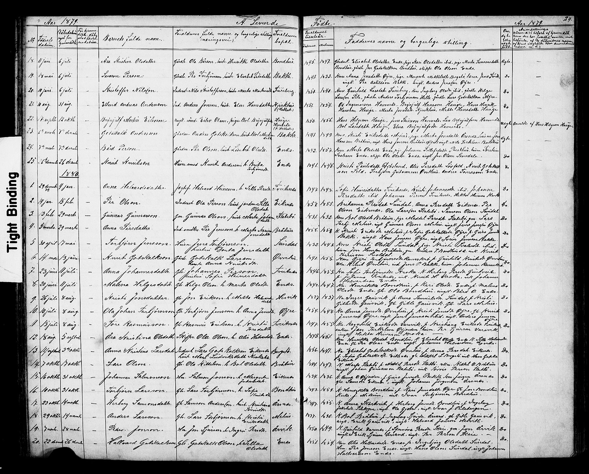 Kvinnherad sokneprestembete, SAB/A-76401/H/Hab: Parish register (copy) no. D 1, 1856-1905, p. 24
