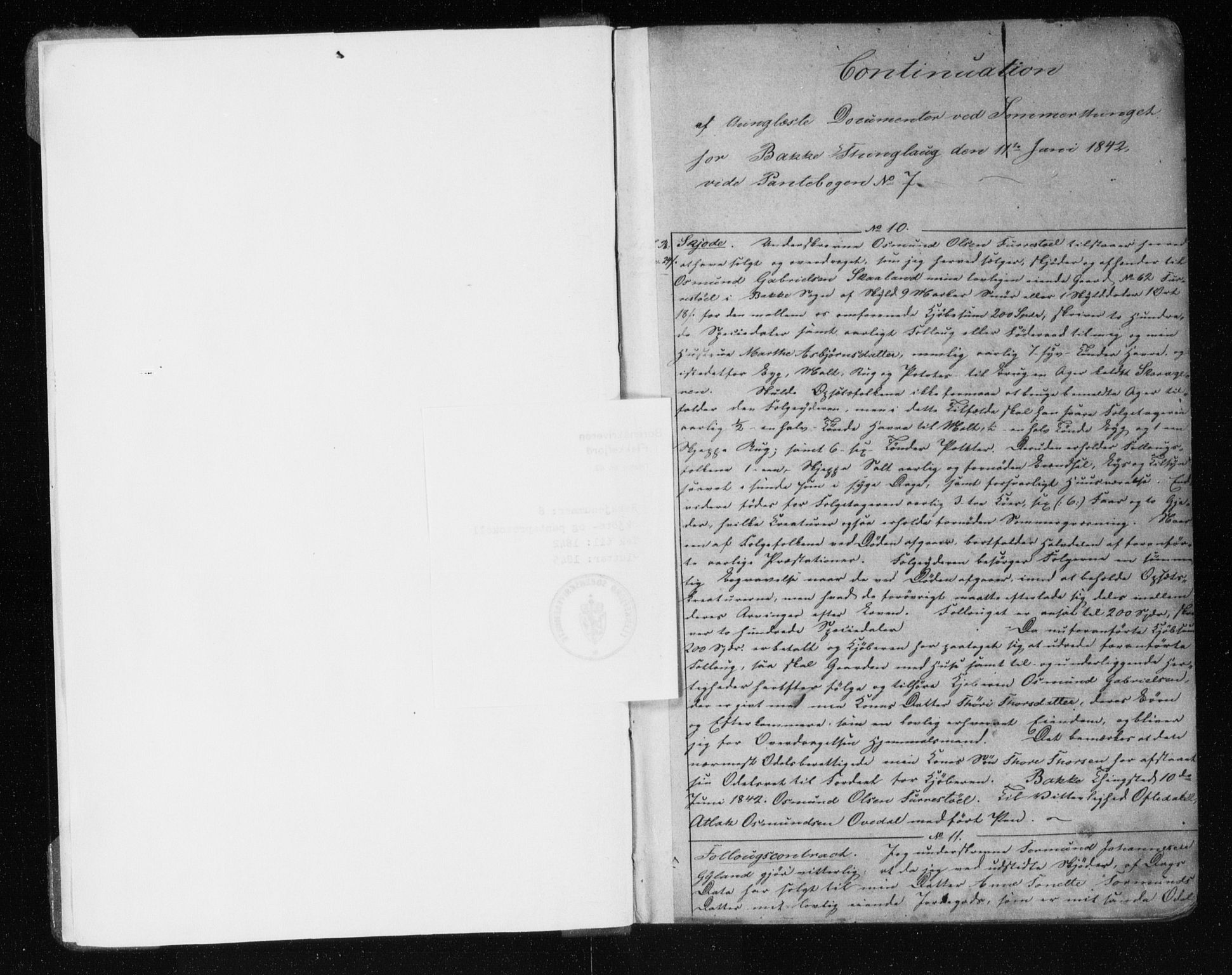 Flekkefjord sorenskriveri, SAK/1221-0001/G/Gb/Gba/L0008: Mortgage book no. 8, 1842-1845, p. 1