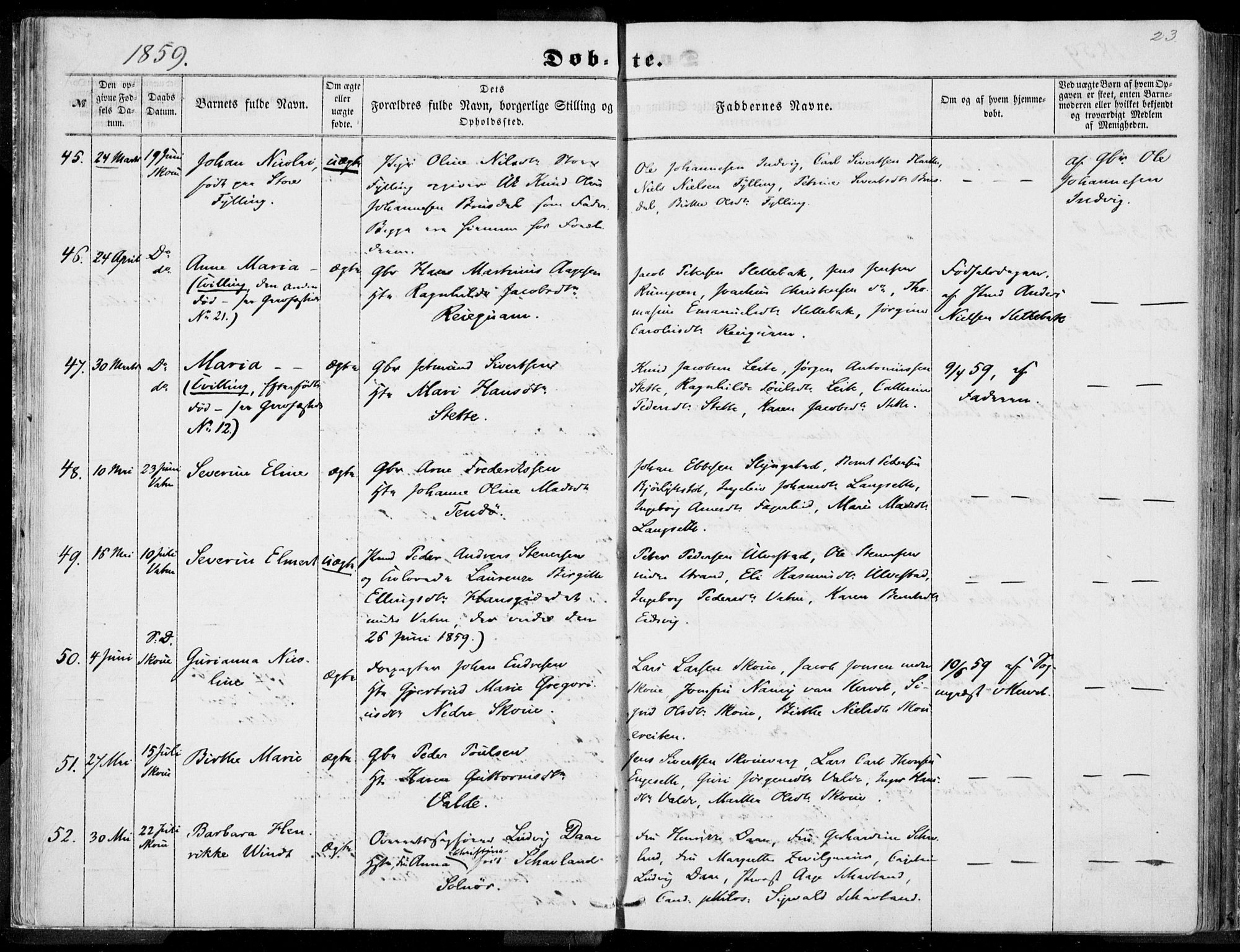 Ministerialprotokoller, klokkerbøker og fødselsregistre - Møre og Romsdal, AV/SAT-A-1454/524/L0354: Parish register (official) no. 524A06, 1857-1863, p. 23