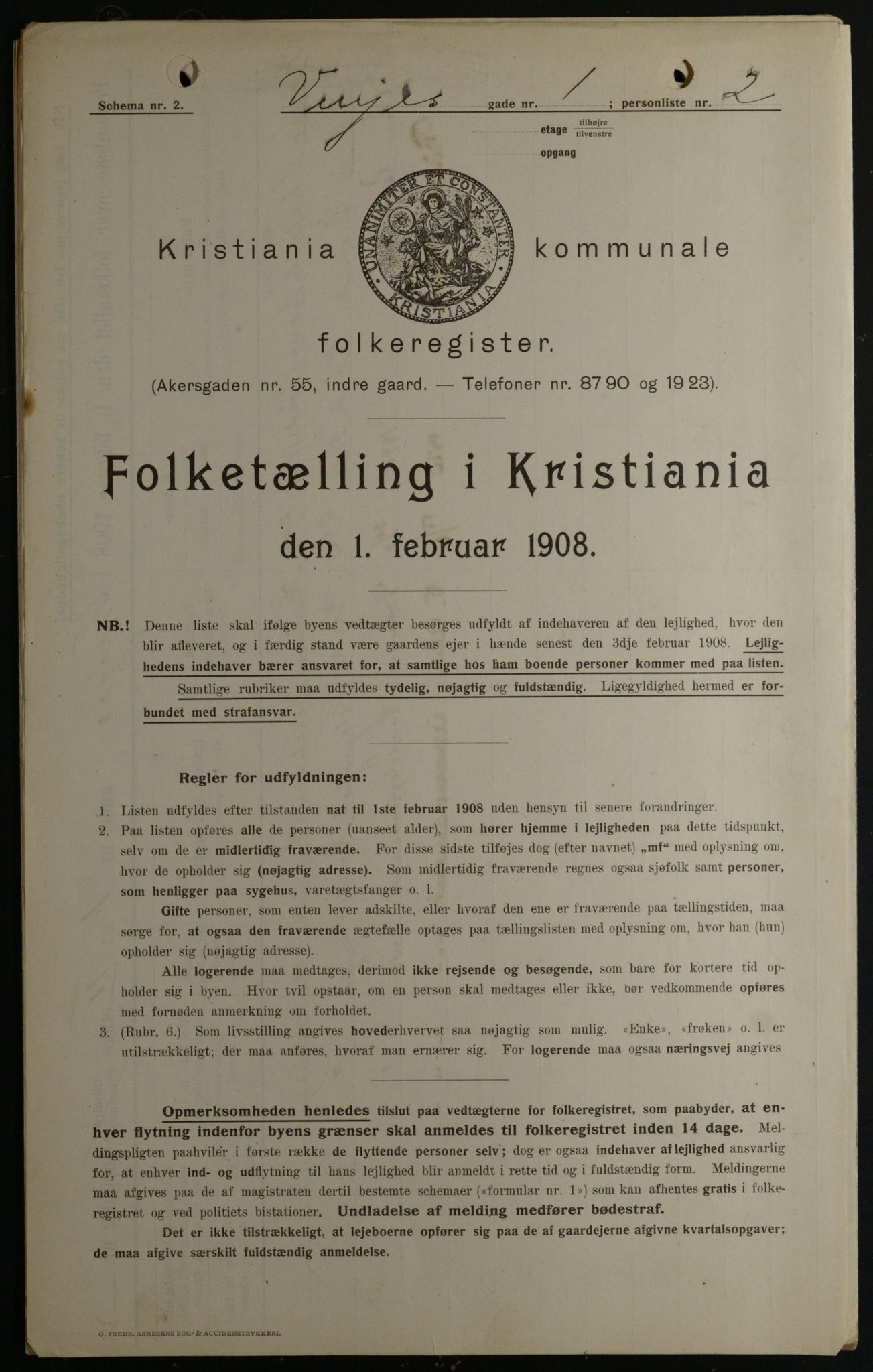 OBA, Municipal Census 1908 for Kristiania, 1908, p. 111057