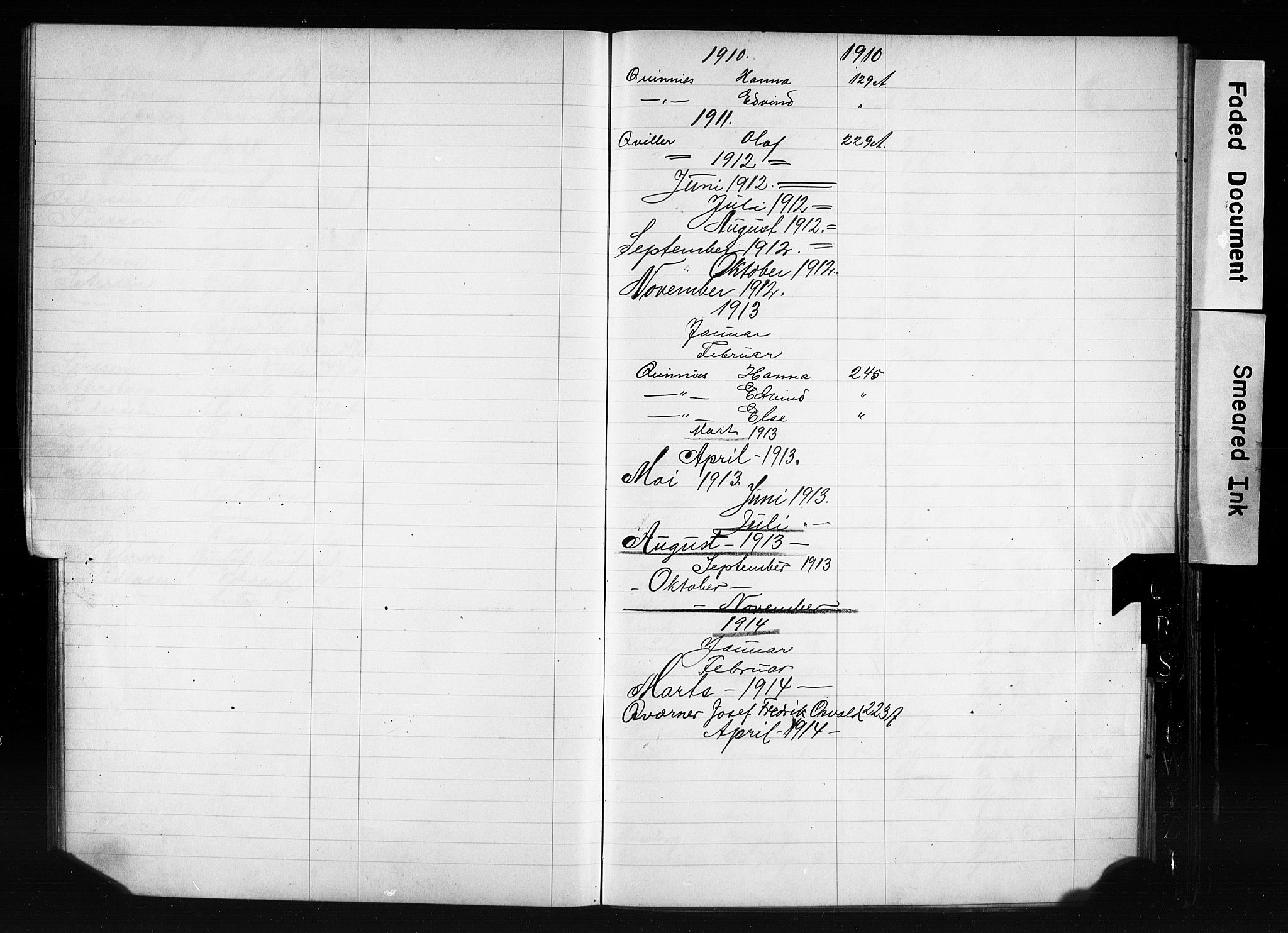 Oslo politidistrikt, AV/SAO-A-10085/E/Ee/Eefa/L0011: Register til emigrantprotokollene, 1910-1914